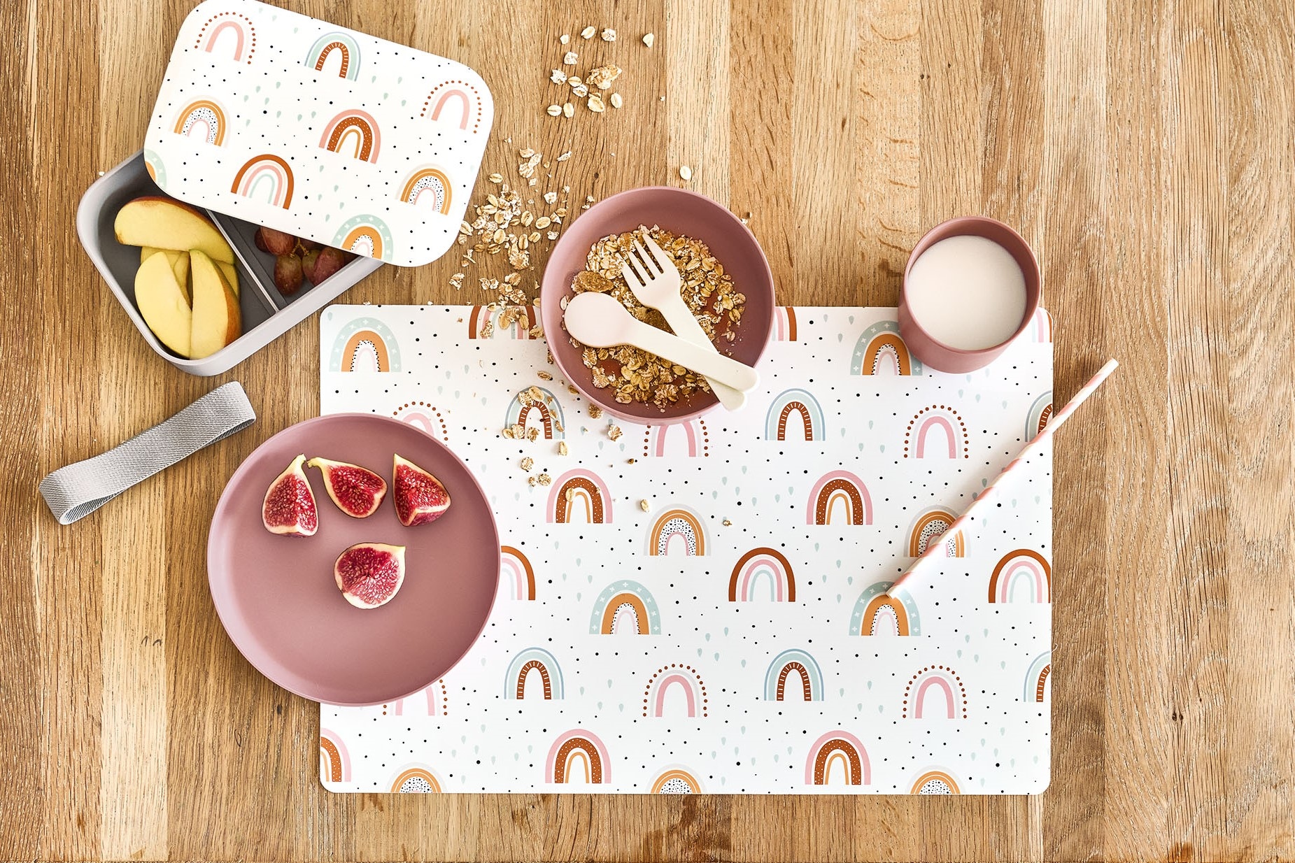 Zeller Present Platzset »Rainbow« Modernes Regenbogen Design