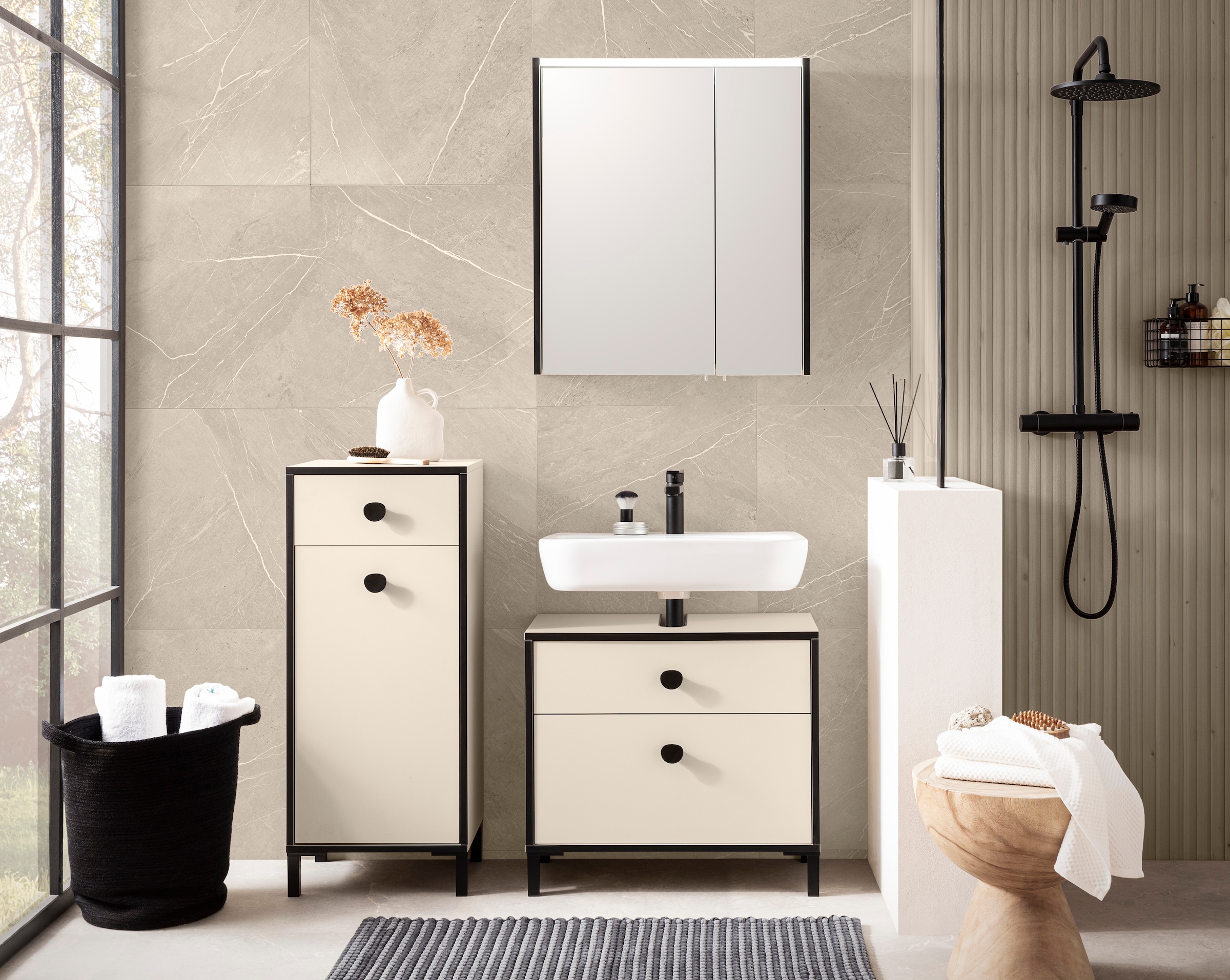 Schildmeyer Highboard »Edda, Breite 40,3 cm, eine Tür & eine Schublade« Made in Germany