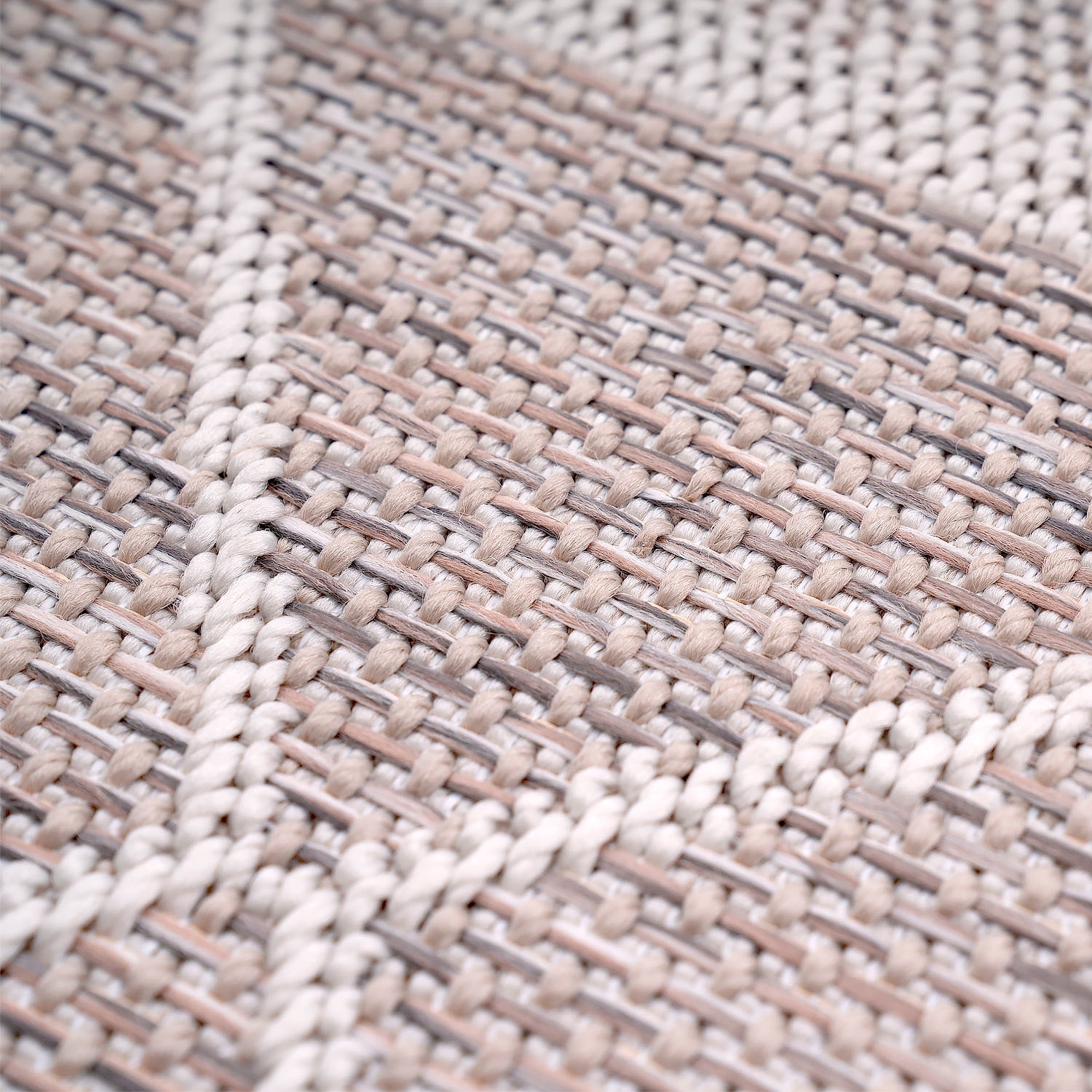 Paco Home Teppich »Vermont 191«, rechteckig, 4 mm Höhe, Flachgewebe, modernes Design mit Rauten, gesteift, Outdoor geeignet