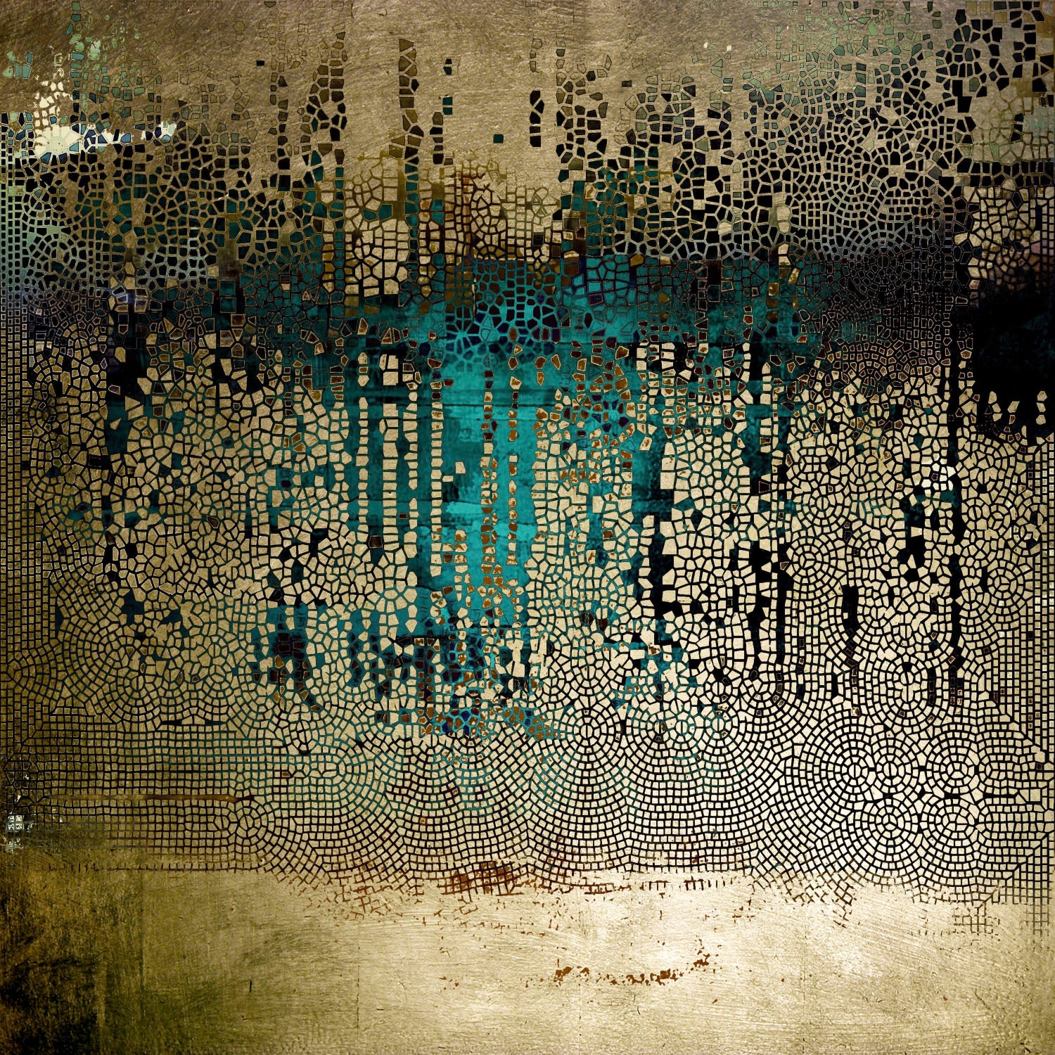 Image of queence Acrylglasbild "Abstrakte Kunst mit Gold" Abstrakt Gemälde Kunst klassische Fantasie Goldveredelung, Handgearbeitet, Gerahmt, Edel