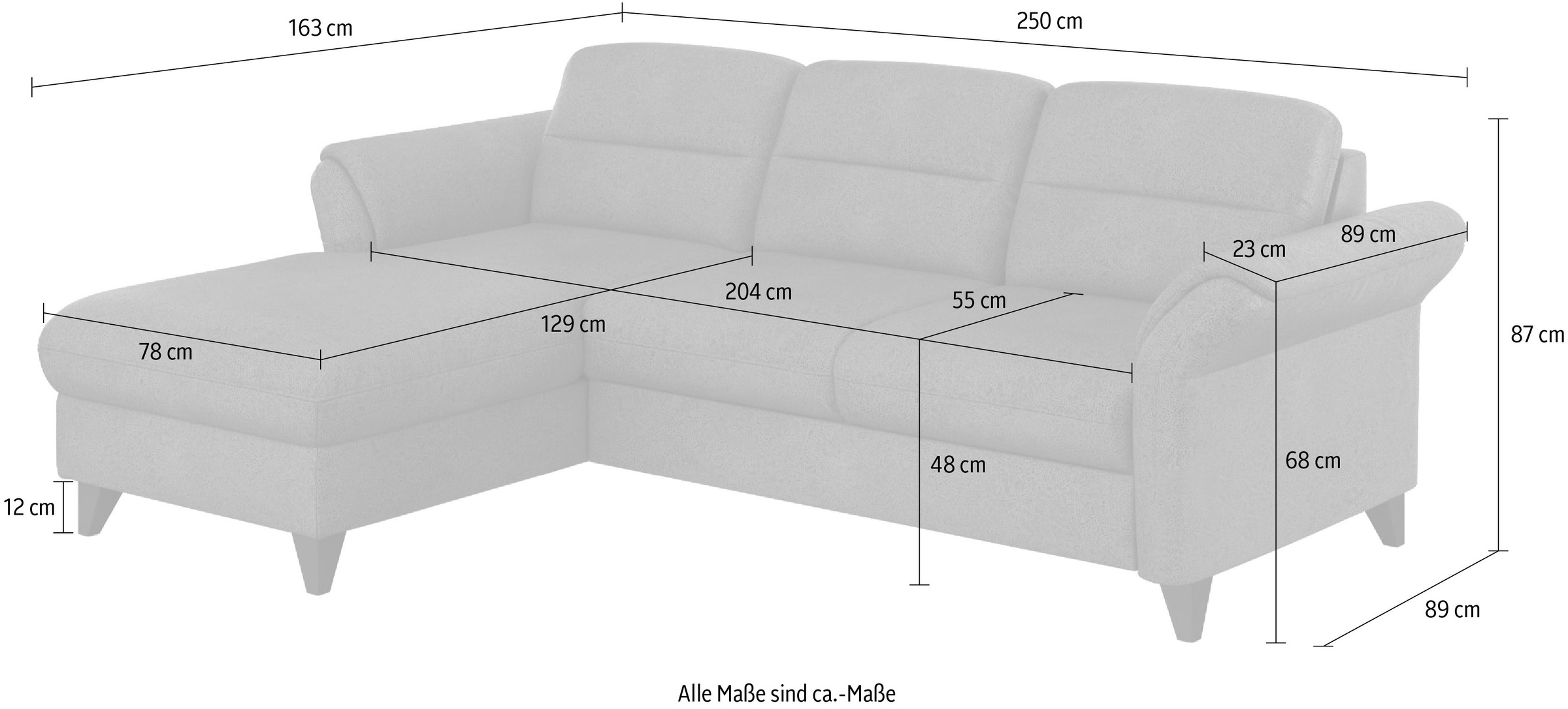 sit&more Ecksofa »Mellum L-Form« Federkern, wahlweise mit Bettfunktion, Bettkasten und Armteilfunktion
