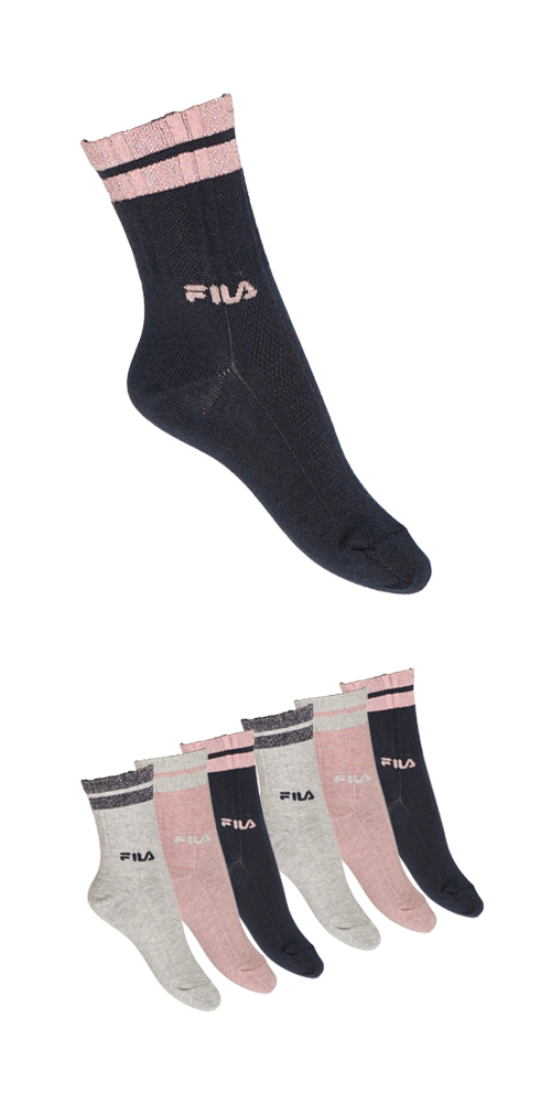 Image of Fila Basicsocken "JUNIOR GIRL NORMAL PLAIN SOCKS" 6 Paar tlg. mit kontrastfarbigen Details