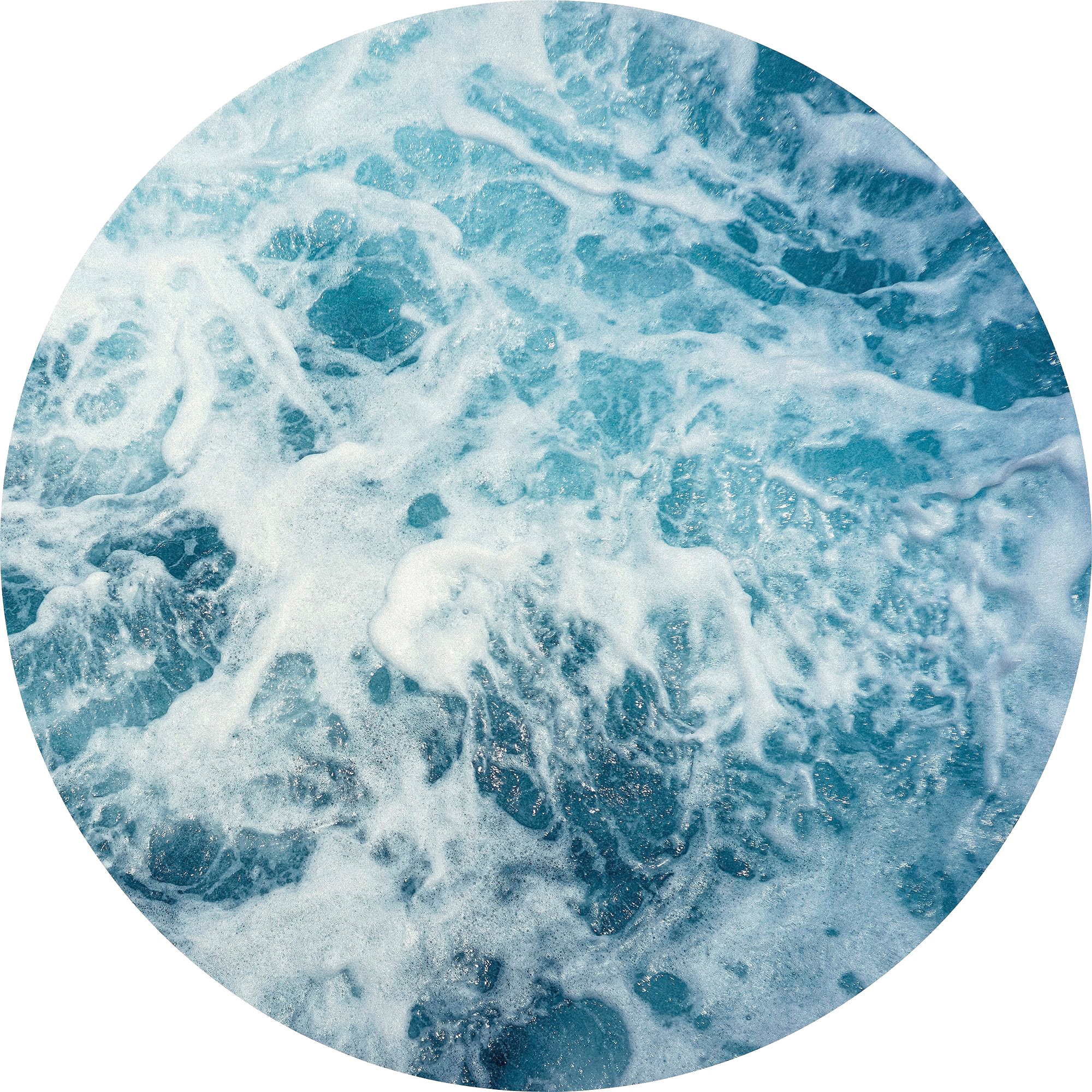 Image of Komar Vliestapete "Vlies selbstklebend - Ocean Twist - Grösse 125 x 125 cm" bedruckt glatt Wohnzimmer, Schlafzimmer