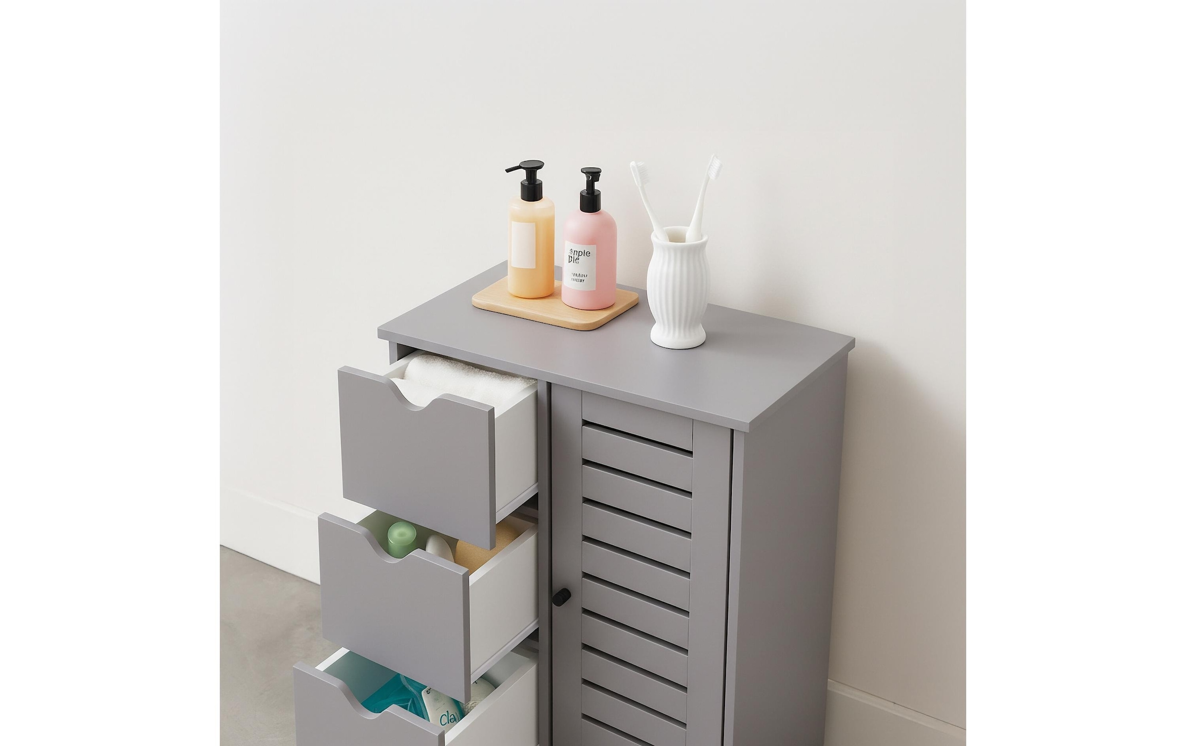 relaxdays Badregal »80 x 60 x 30 cm« Kompakter Aufbewahrungsschrank für Bad, Flur und Küche