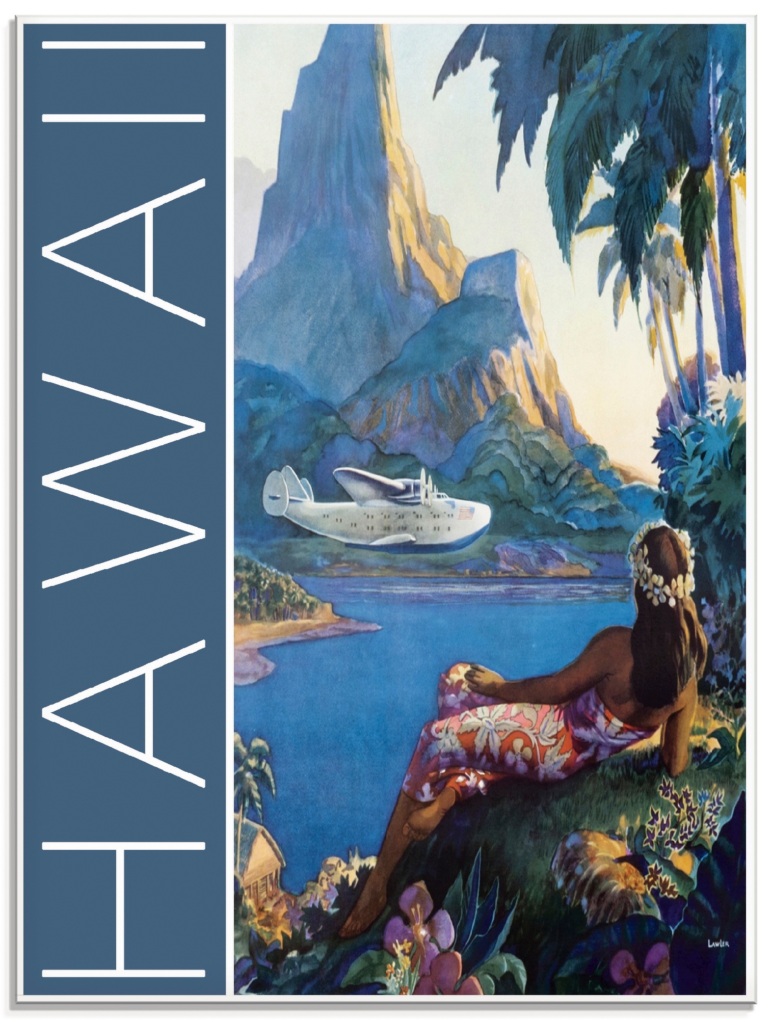Image of Artland Glasbild »Hawaii Vintage Reiseplakat«, Amerika, (1 St.) bei Ackermann Versand Schweiz