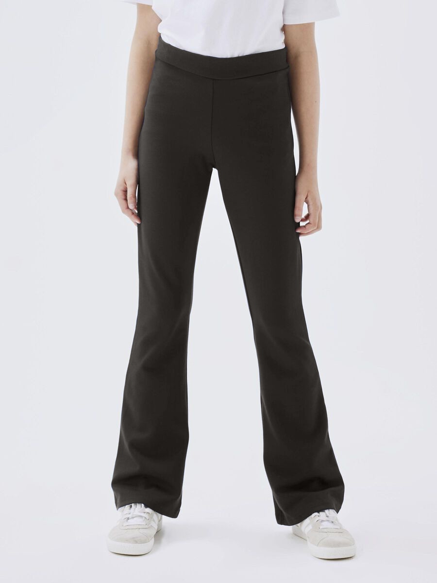 Image of Name It Jerseyhose "NKFFRIKKALI für Mädchen mit ausgestelltem Bein und Viskose" unifarben, casual, ausgestellt, Viskosemix, ohne Kragen