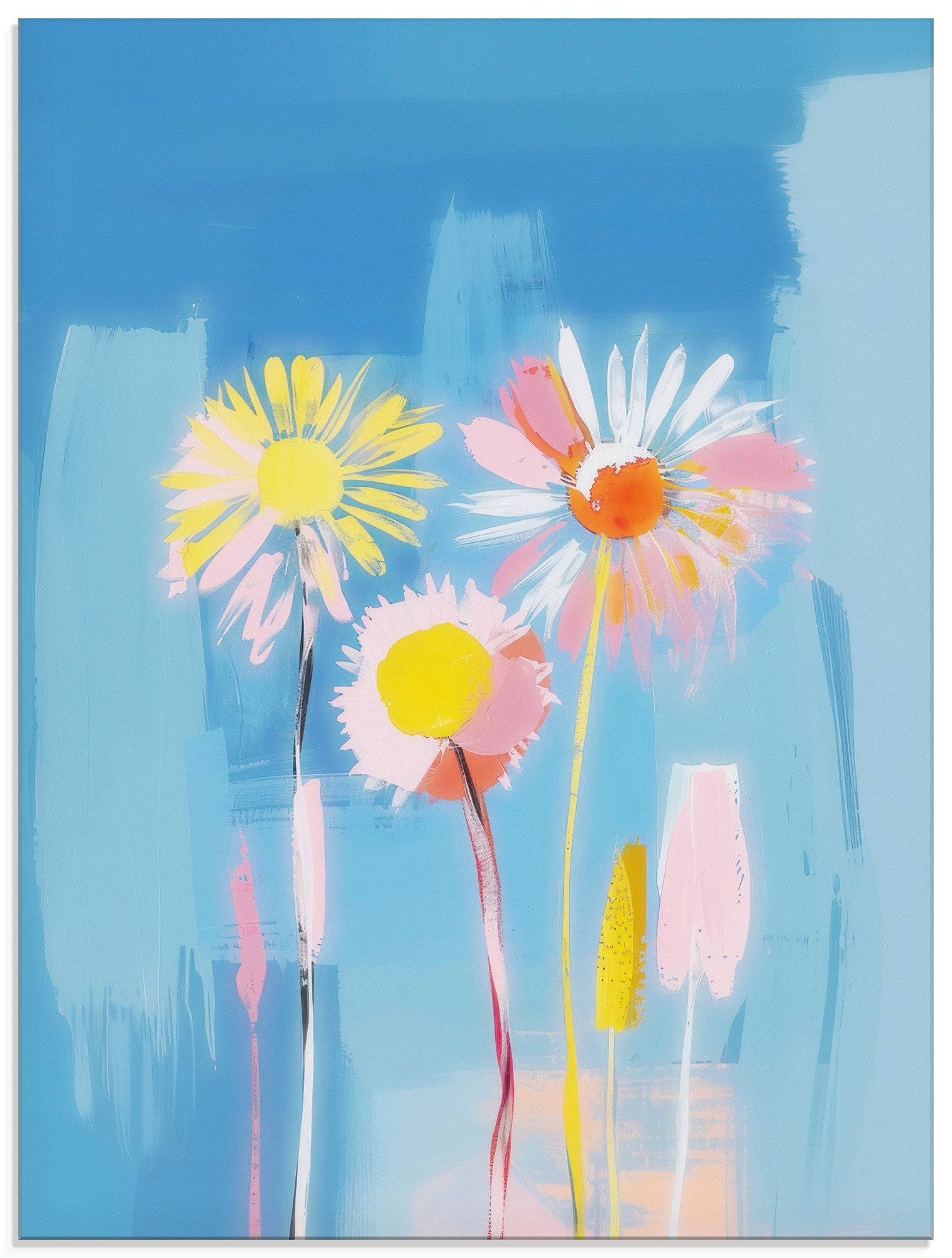Image of Artland Glasbild "Löwenzahn-Traumlandschaft" Blumenbilder 1 Stk. tlg. in verschiedenen Grössen