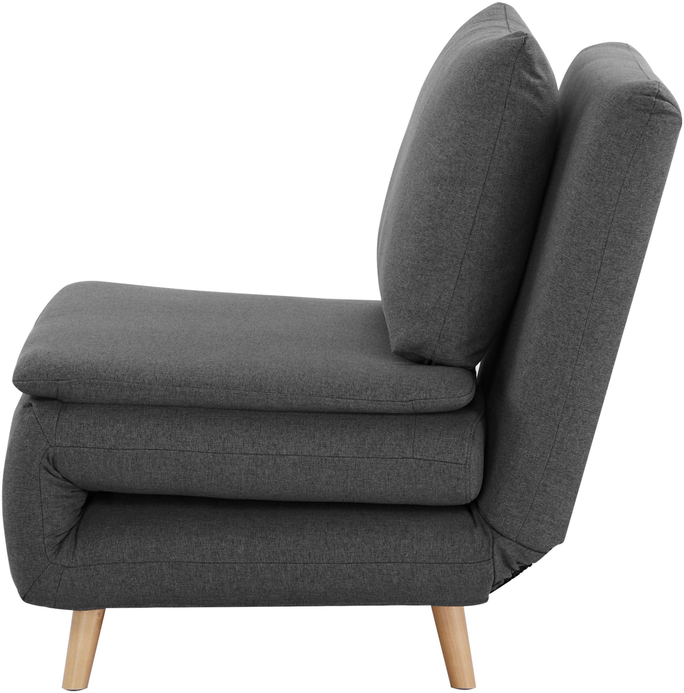 INOSIGN Sessel »AINSLEY« wandelbar zum Gästebett, Schlafsofa, Webstoff u. Cord-Bezug