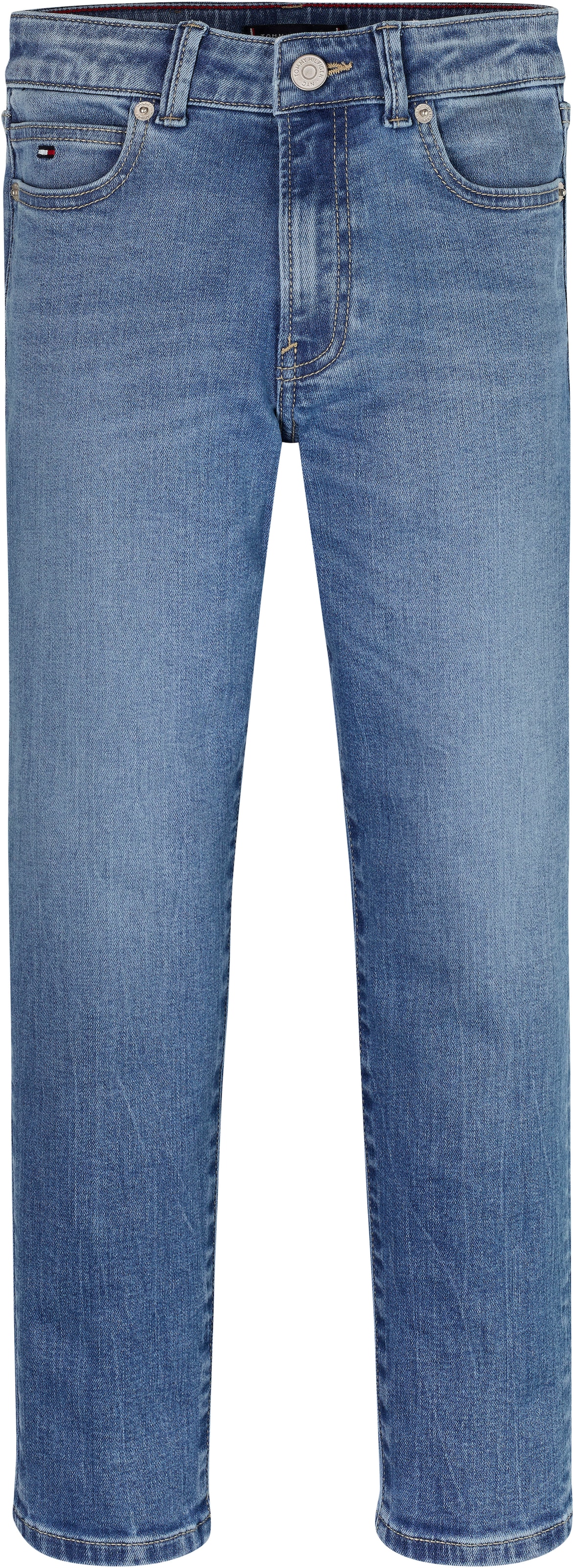 Tommy Hilfiger Straight-Jeans »MODERN STRAIGHT VINT MWASH DENIM«, Kinder bis 16 Jahre mit gestickter Logoflagge