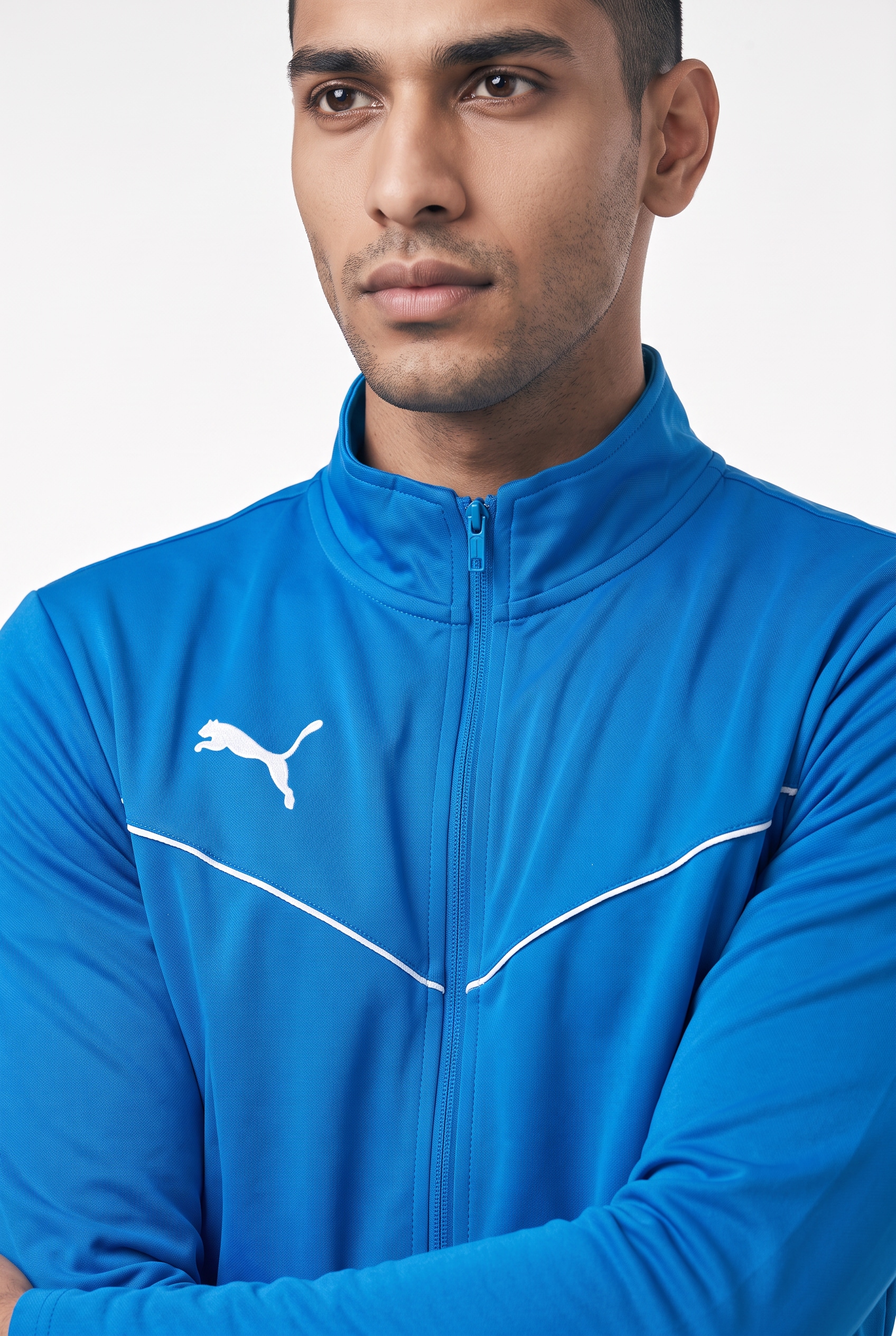 PUMA Veste d'entraînement »TEAMRISE TRAINING POLY JACKET« sans capuche style sportif avec passepoil contrastant
