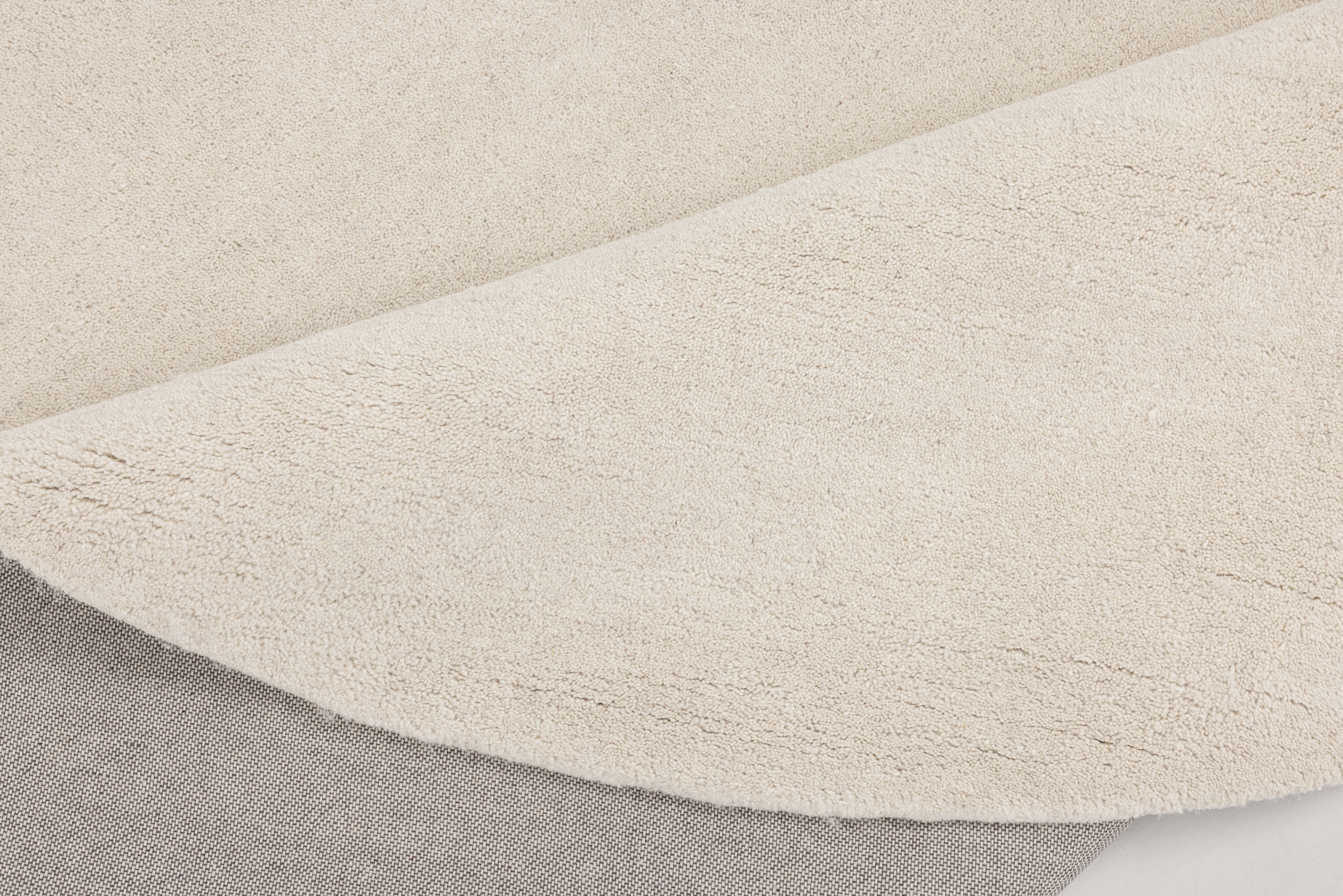GOODproduct Wollteppich »Gabbo Natur, Handgefertigt, Teppich, reine Wolle, meliert« rund 14 mm Höhe besonders weich und dicht