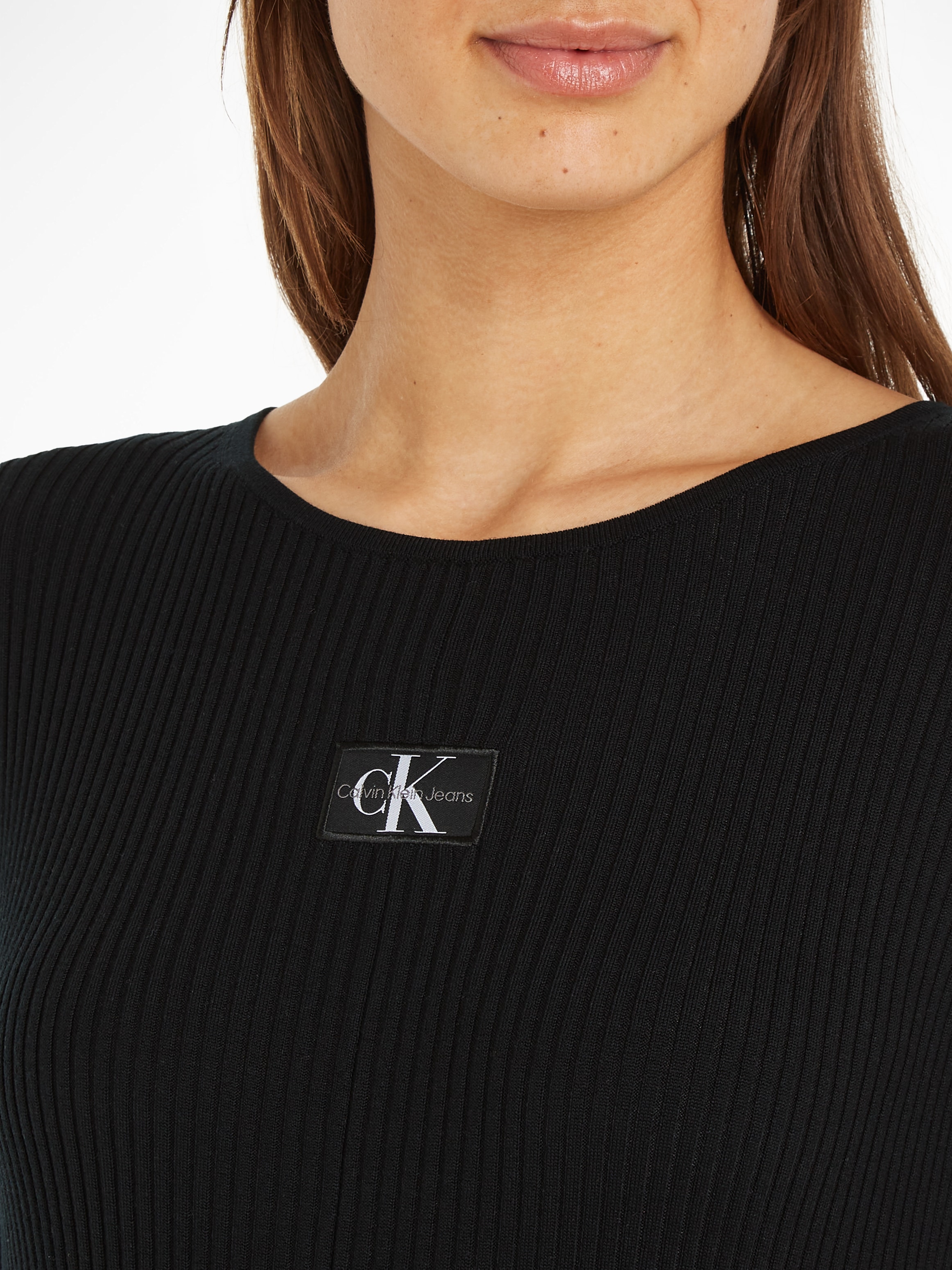 Calvin Klein Jeans Sweatkleid »WOVEN LABEL SS SWEATER DRESS«, mit Logopatch