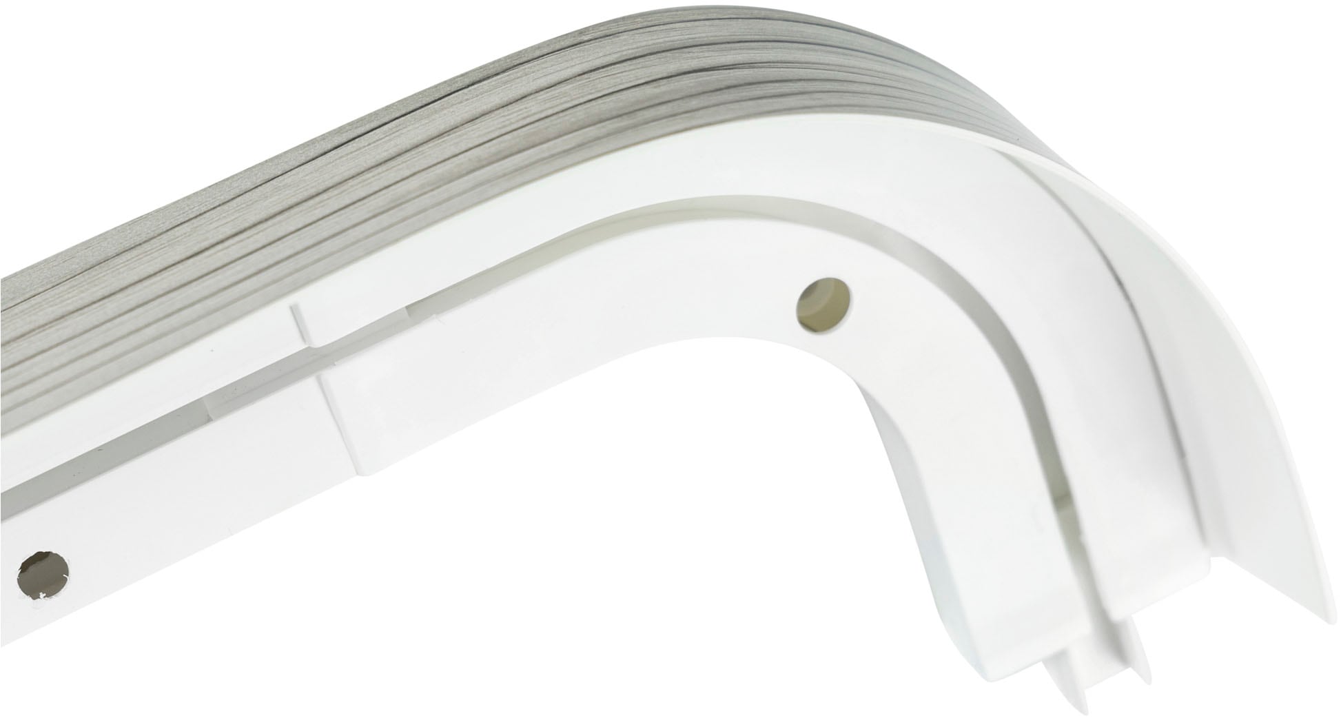 SN DECO GROUP Vorhangschiene »SH1«, 1 läufig-läufig, Fixmass, Set 1-läufig,inkl. Rundbögen, Blende 5 cm, vorgebohrt, Innenlauf