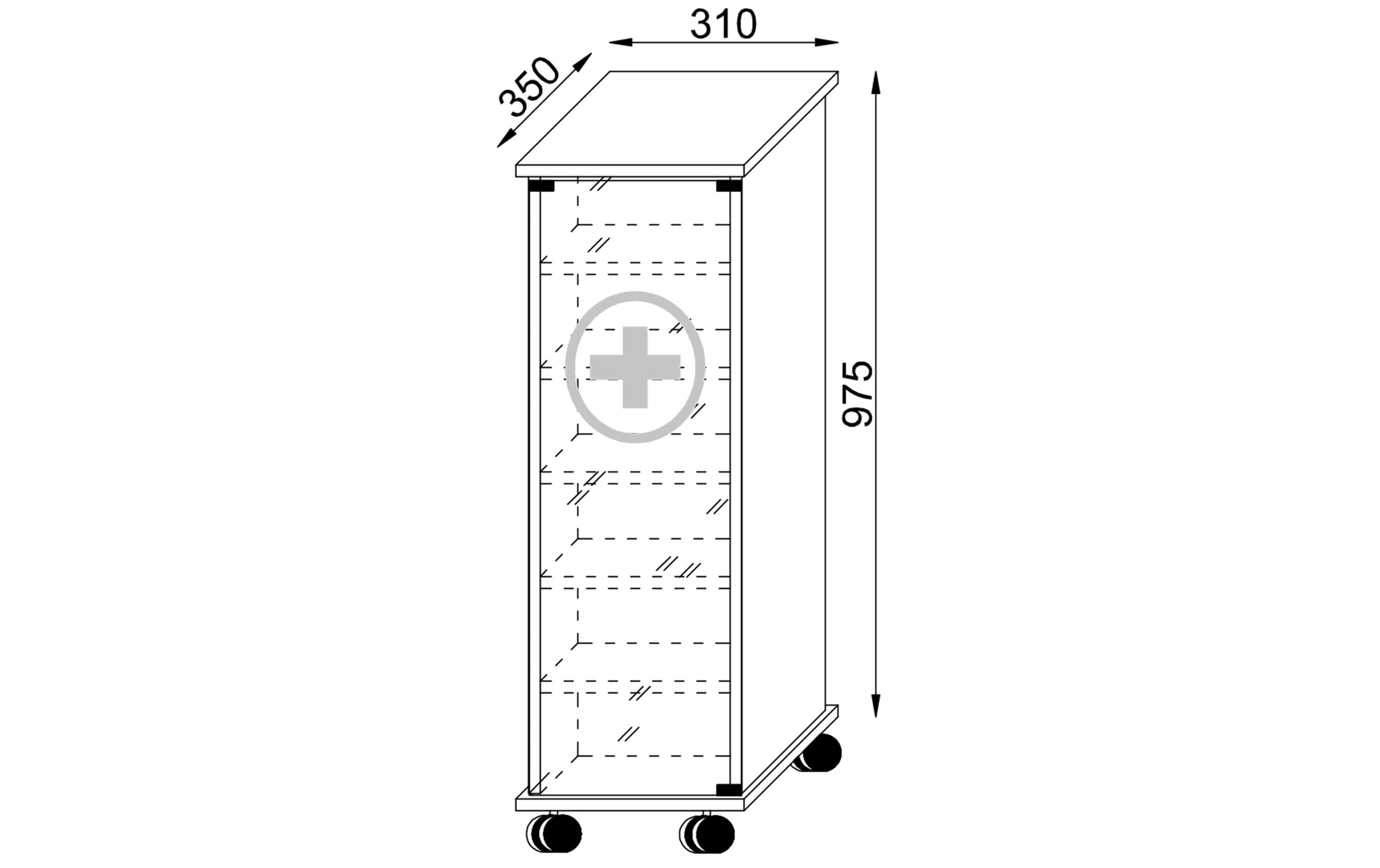 VCM Medizinschrank »Erste Hilfe Schrank Nilasu 98 x 31 x 35 cm«