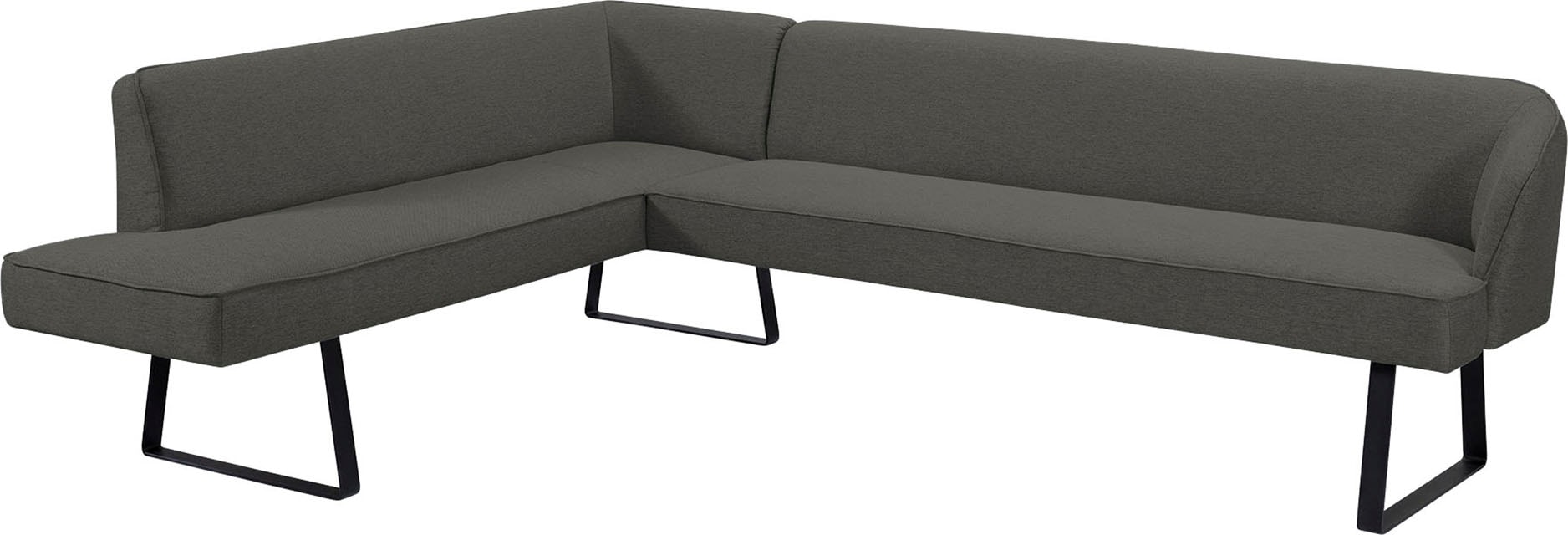 exxpo - sofa fashion Eckbank »Americano«, mit Keder und Metallfüssen, Bezug in verschiedenen Qualitäten