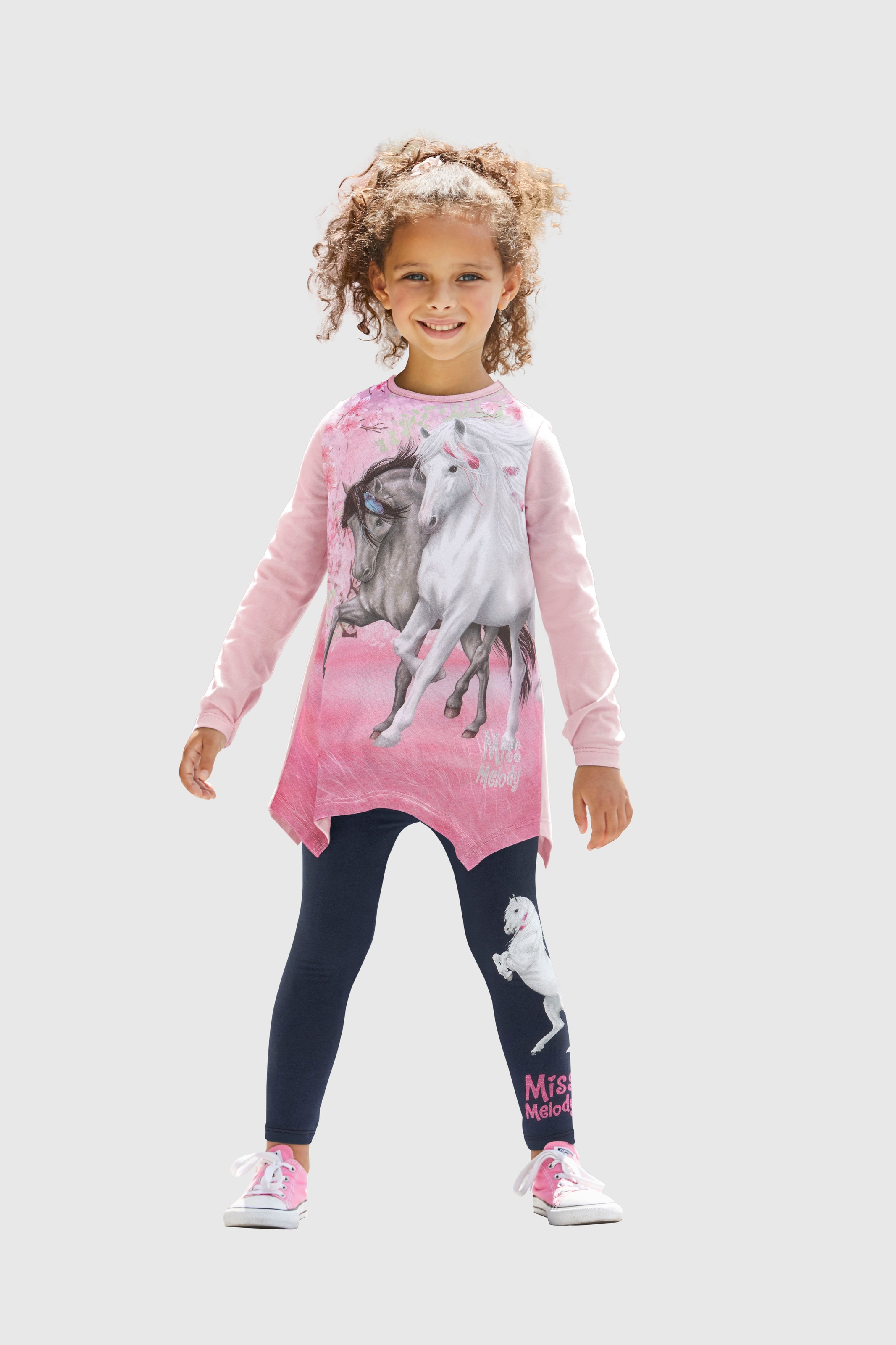 Image of Miss Melody Shirt & Leggings Set, 2 mit schönem Pferdemotiv