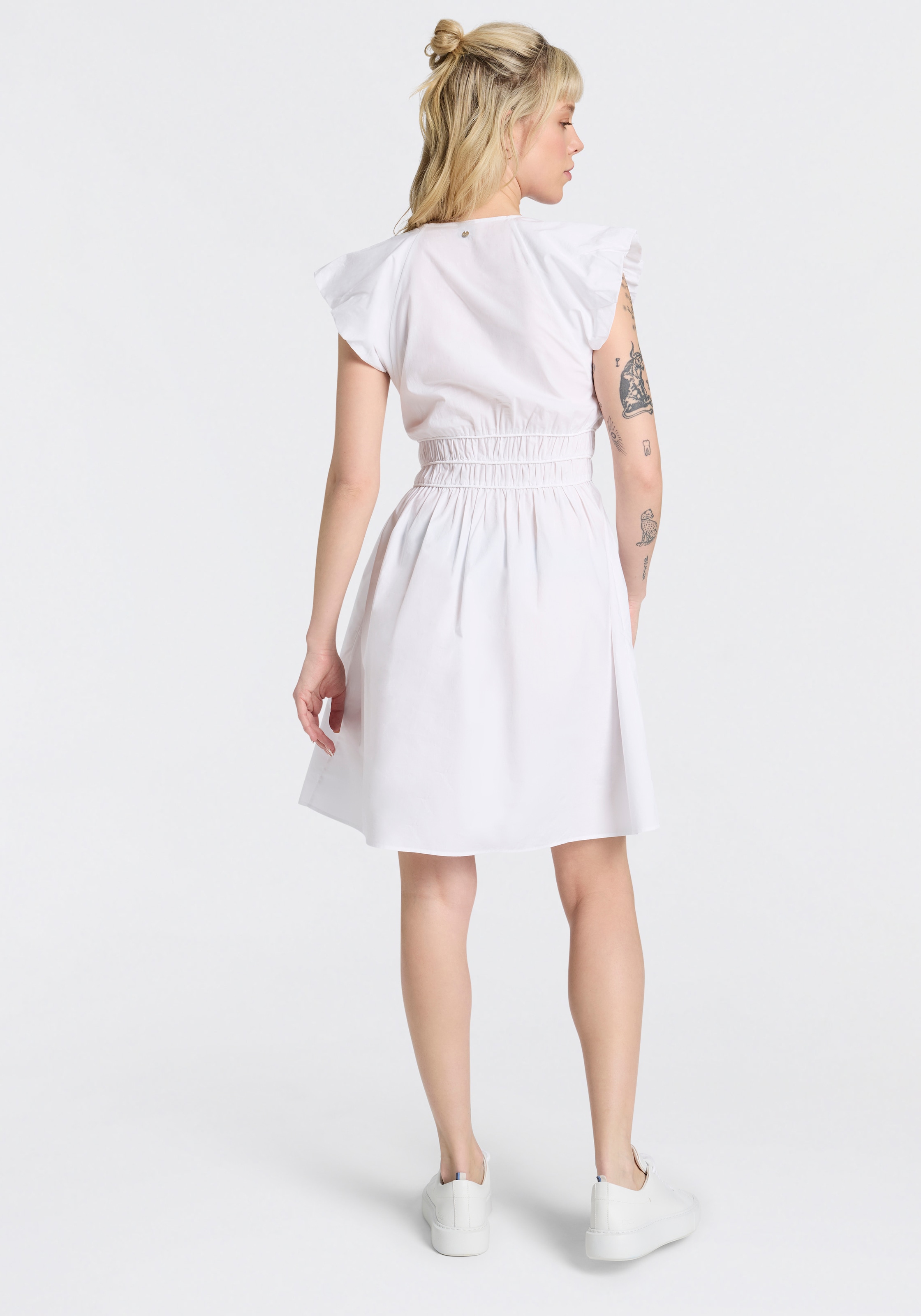 BOSS ORANGE Mini-robe »Darico Premium Damenmode« Poches pour les mains avec taille froncée, col en V