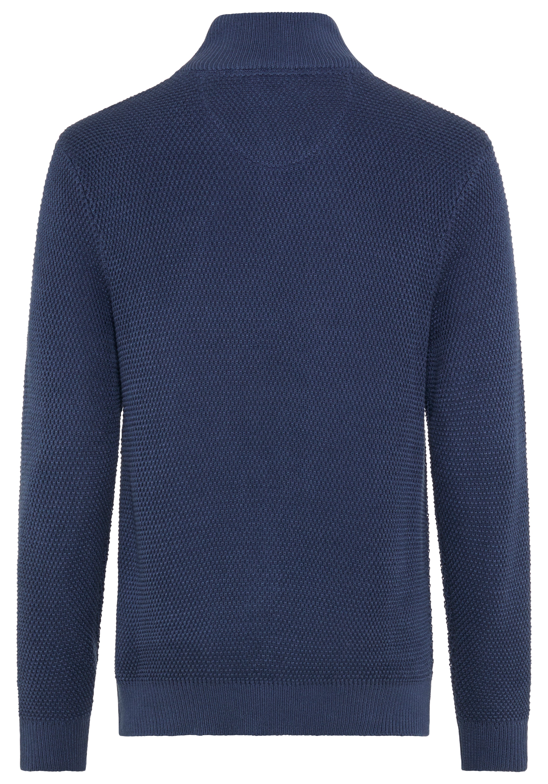 DELMAO Troyer »Neue Kollektion! Highlight Kontrast- Reissverschluss« aus Strickmaterial, Regular Fit, mit Label-Applikation