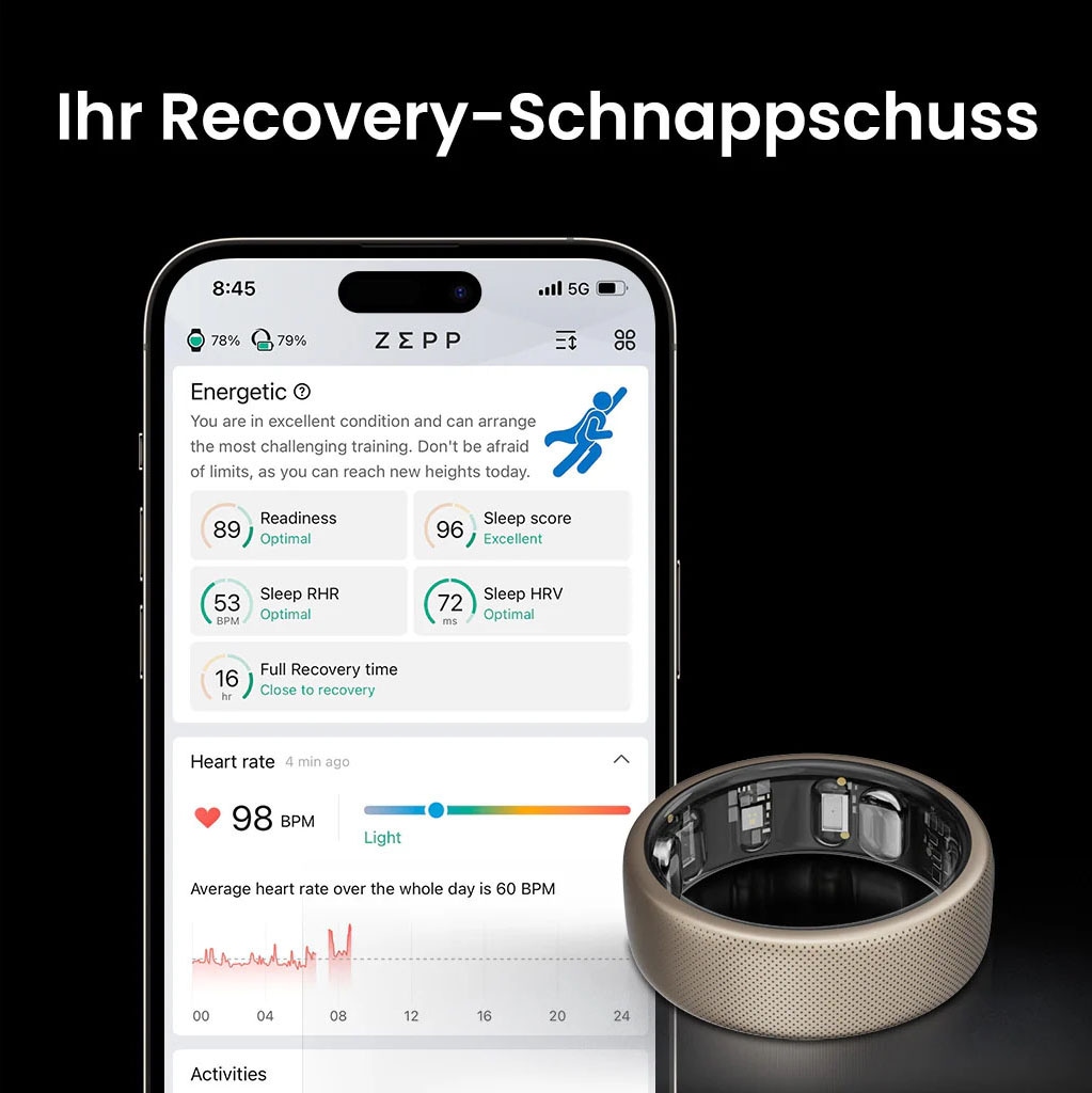 Amazfit Traceur de fitness »Helio Ring (Size 8)«