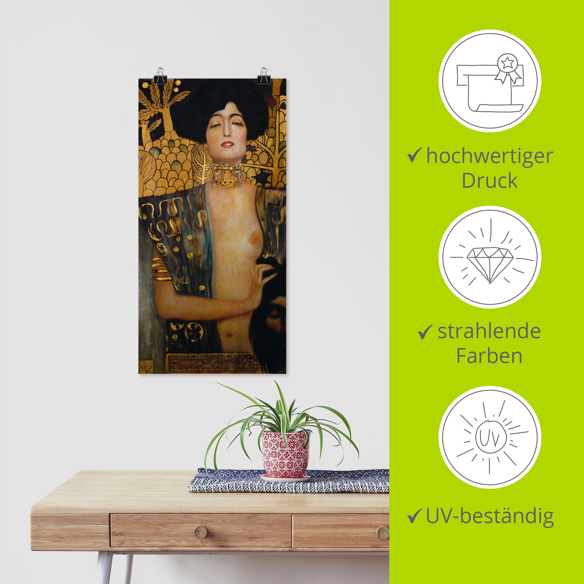 Artland Wandbild »Judith I., 1901«, Frau, (1 St.), als Leinwandbild, Poster in verschied. Grössen