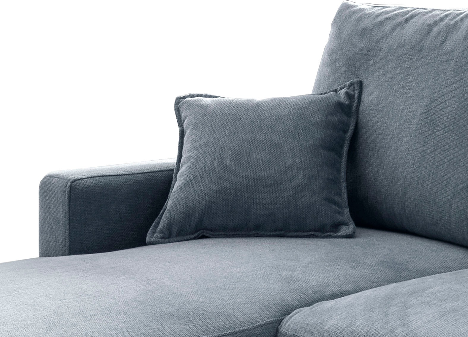 INOSIGN Ecksofa »Valentina L-Form«, 2 Zierkissen, mit Seitentasche, ausziehbarer Liegefläche, Bettkasten