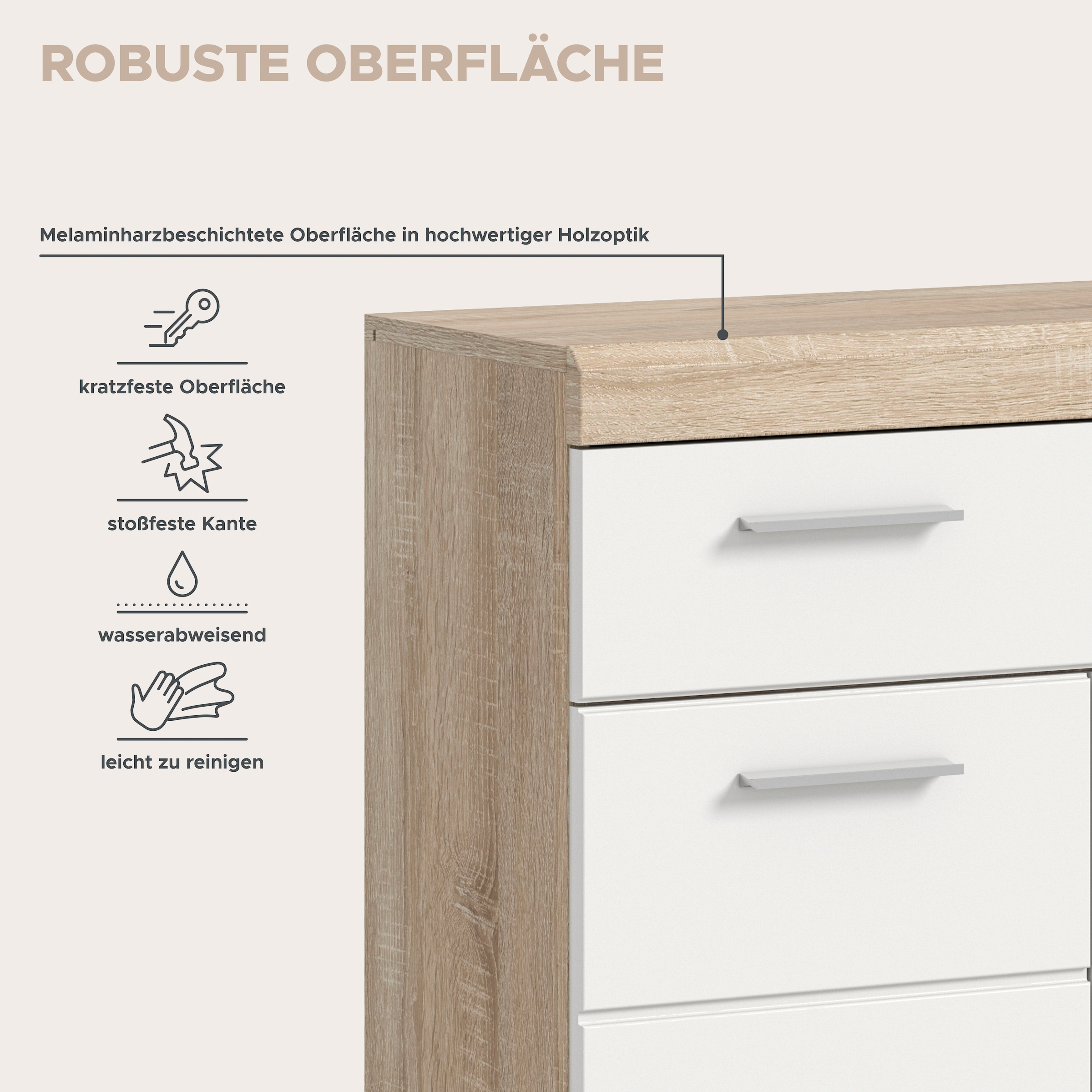 welltime Armoire basse »SIENA, Breite 74cm, 2 Tür, 1 Schubkasten, 2 Fächer, MDF-Front« BEST-SELLER !,  disponible en plusieurs couleurs, meubles de salle de bain, armoire de salle de bain, commode, salle de bain