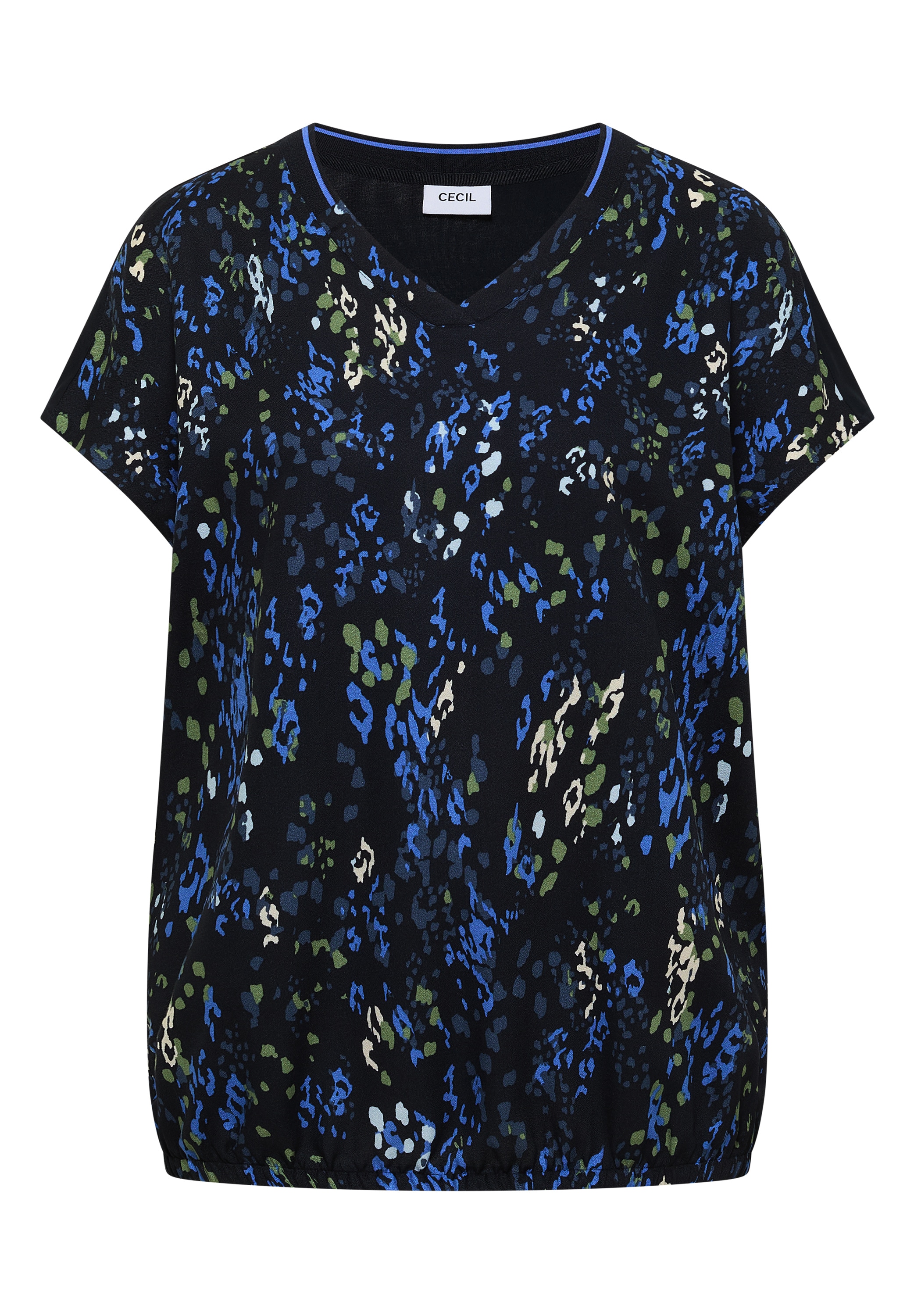Cecil Top chemisier Blouse d'été, ourlet élastique, devant imprimé, dos uni
