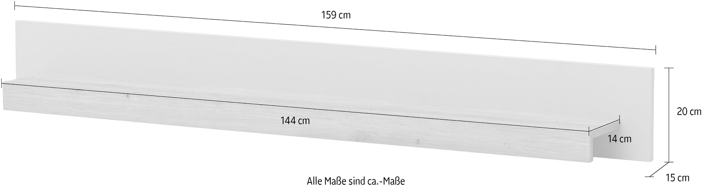 Home affaire Wandboard »Sonora, modernes Wandregal, Wandhalter mit Ablagefläche, 159 cm breit« vielseitig einsetzbares Hängeregal, in zwei Grössen verfügbar