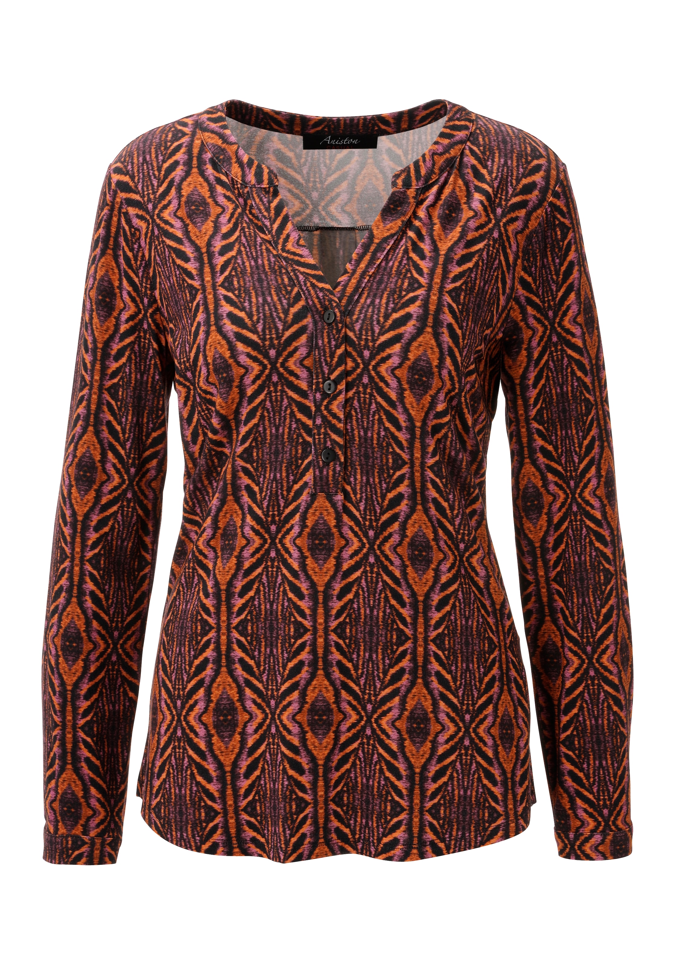 Aniston CASUAL Blouse à enfiler avec imprimé graphique coloré - NOUVELLE COLLECTION