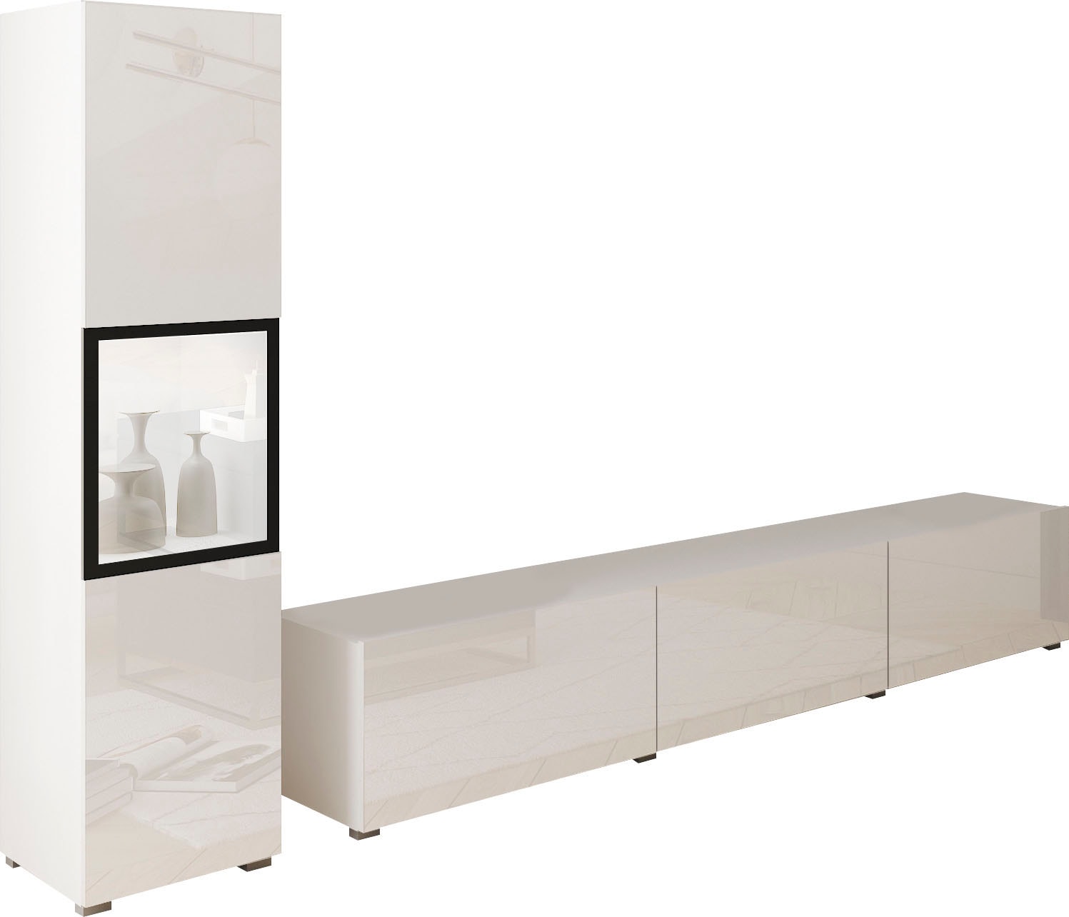 Image of Home affaire Wohnwand "BERLIN I, Vitrine Türschlag links/rechts wechselbar" Komplett-Set, 2 Stk. tlg.