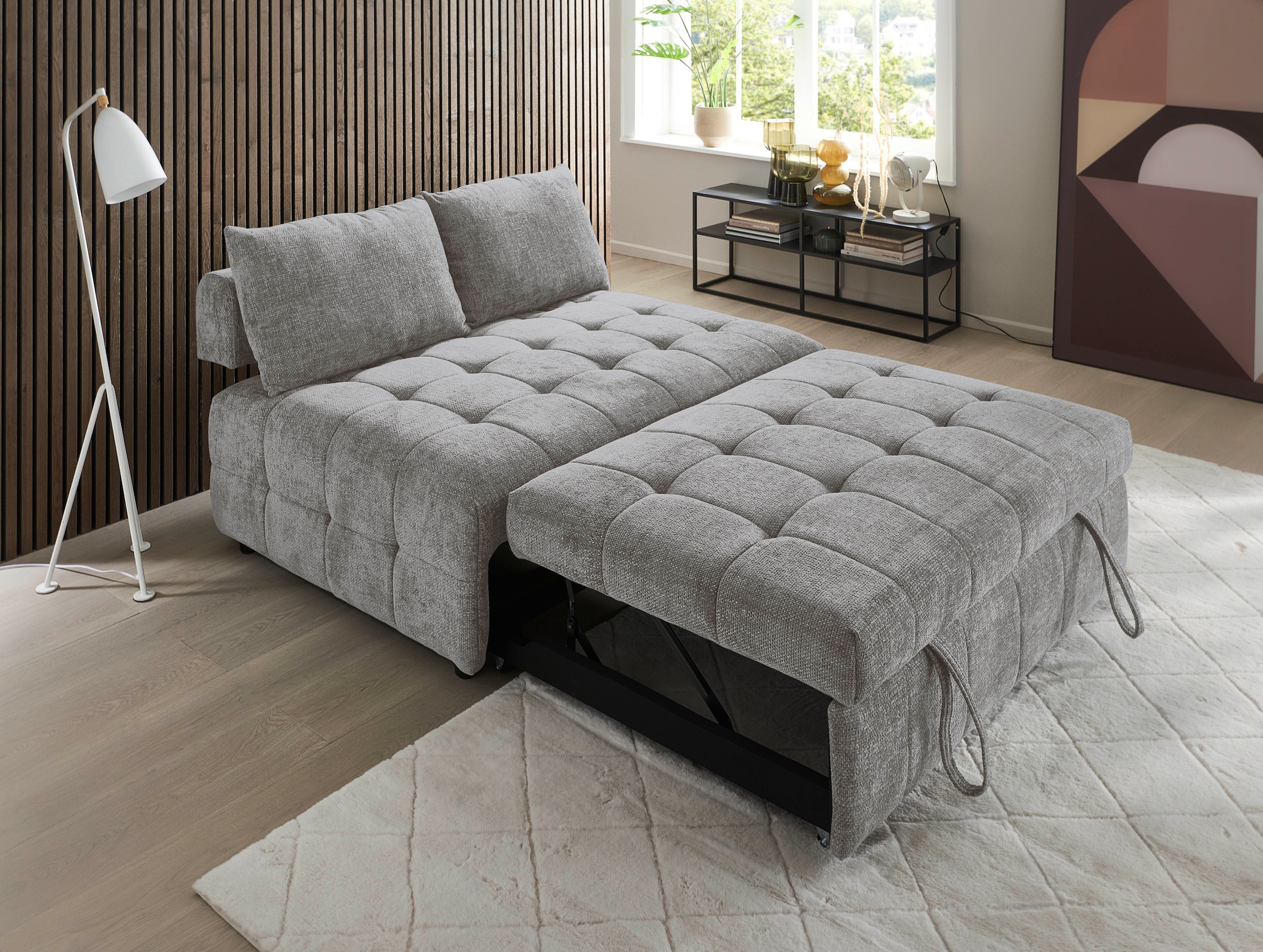 ATLANTIC home collection Canapé-lit »Kuno, B:140cm« 2-Sitzer Schlafsofa mit Sitztiefenverstellung (2x)