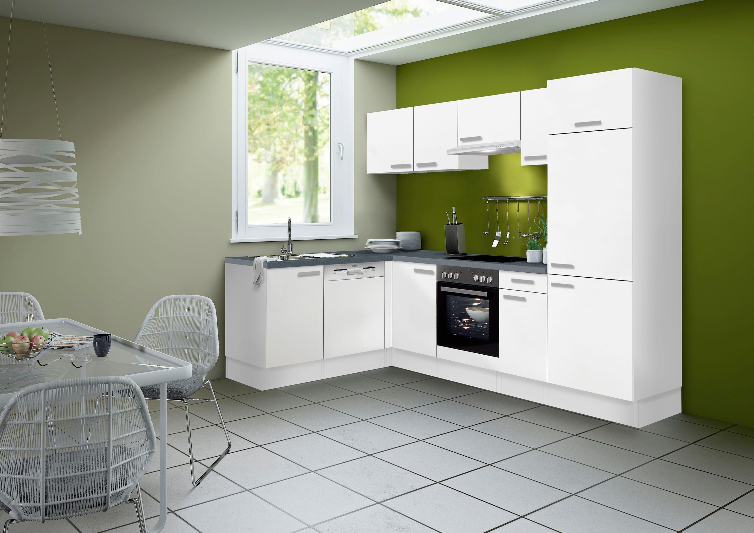 OPTIFIT Winkelküche »Odense«, Stellbreite 275 x 175 cm, mit 28 mm starker Arbeitsplatte