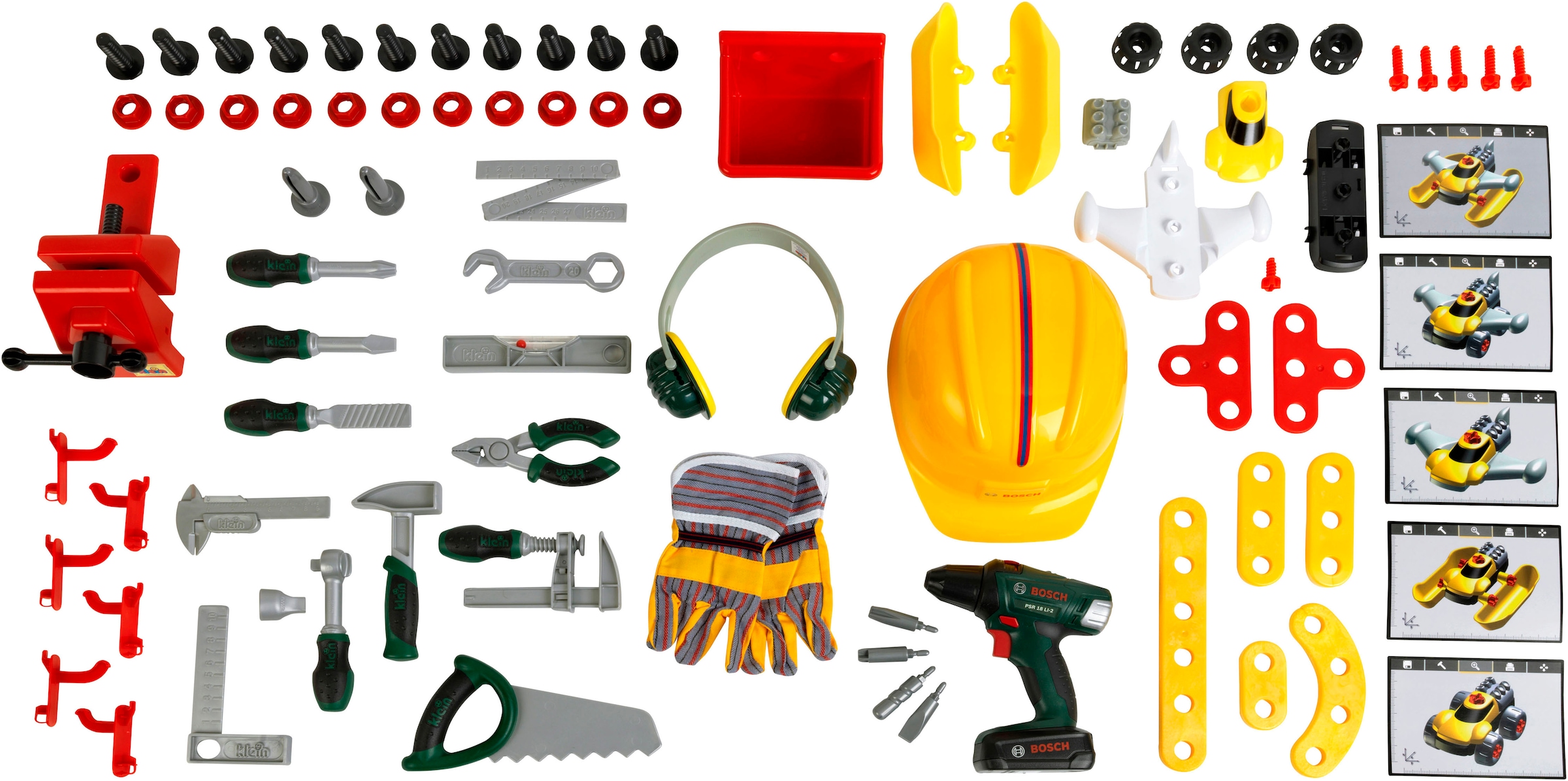 Klein Établi de jeu »BOSCH-Workstation Mega, mit Handwerker Set« mit BOSCH Akkuschrauber; Made in Germany