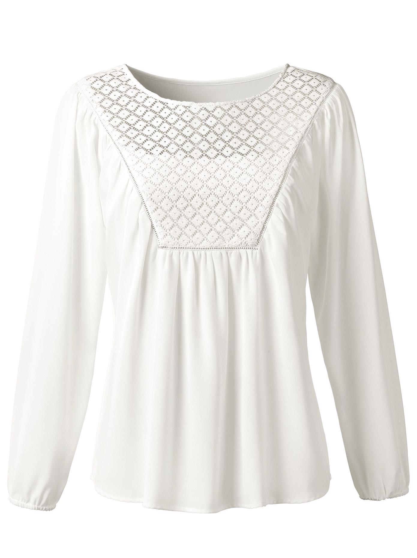 Classic Inspirationen Bluse mit transparenter Spitze im Vorderteil