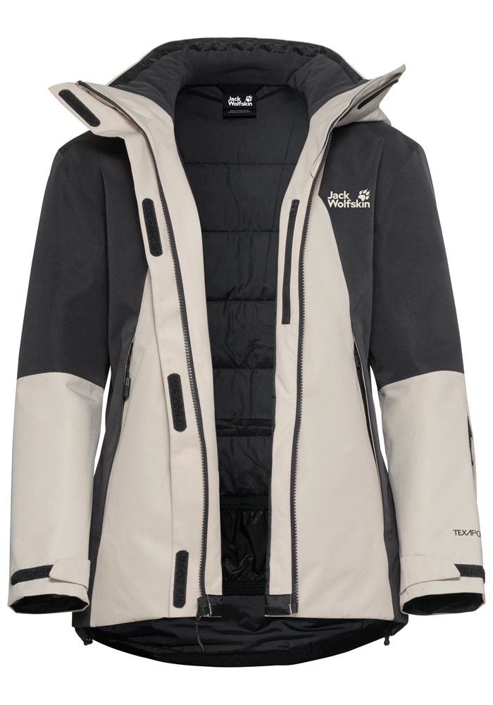 Jack Wolfskin Veste de ski »FLOWLINE 2L INS JKT W« avec capuche mit TEXAPORE 2L, abnehmbare Kapuze, atmungsaktiv, wasserdicht