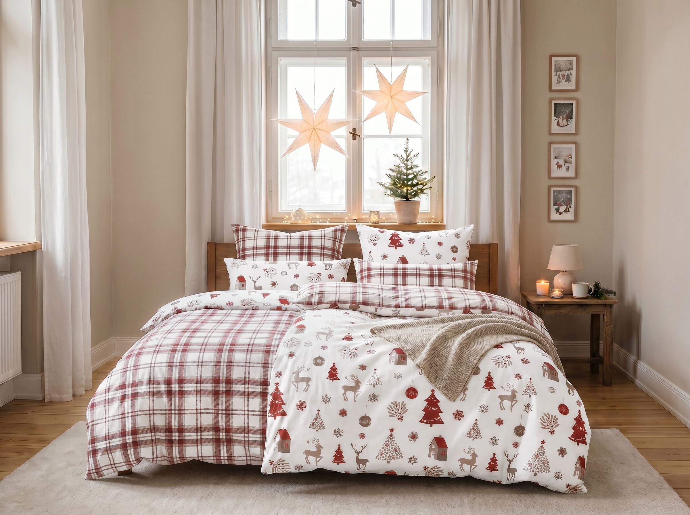 GOODproduct Bettwäsche »Mikkel« 2 Bettwäsche ab Gr. 135x200 cm,100% Baumwolle, Weihnachten