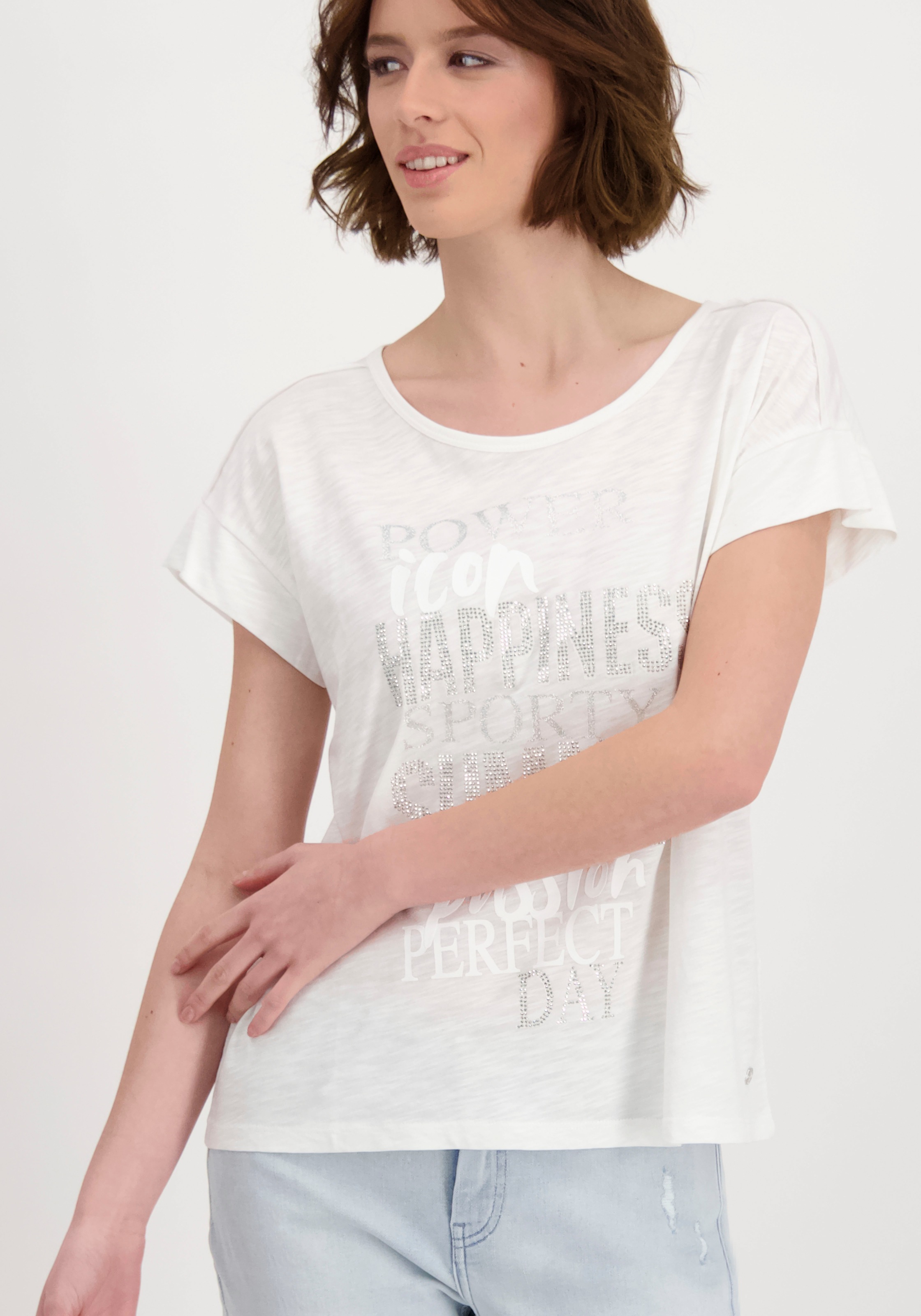 Image of Monari Rundhalsshirt, mit Glitzersteinchen bei Ackermann Versand Schweiz