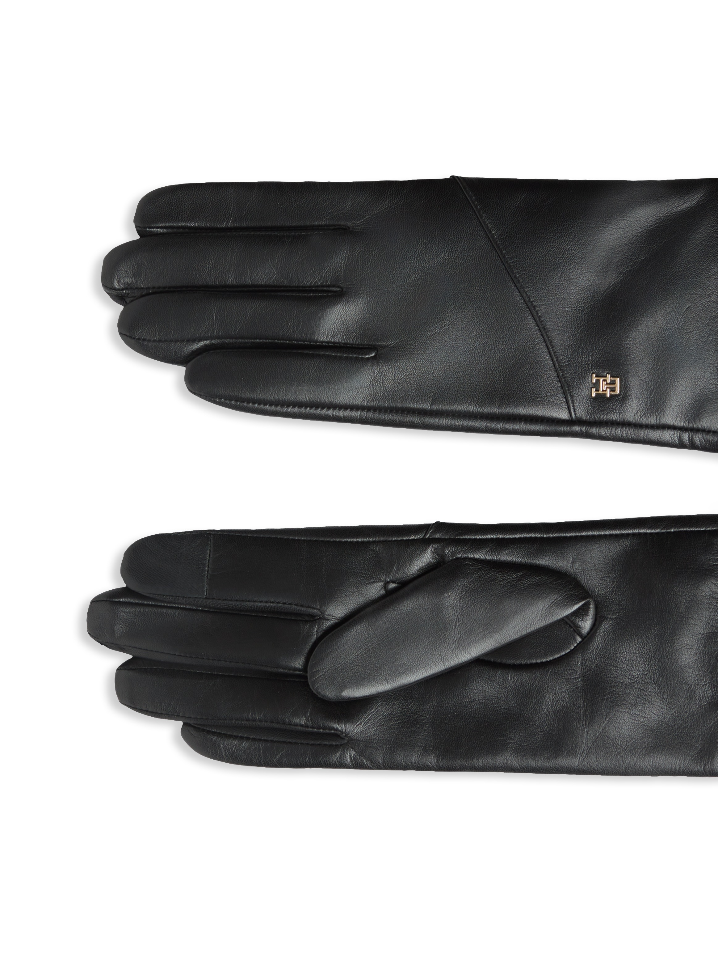 Tommy Hilfiger Gants en cuir »ELEVATED CHIC LEATHER GLOVES« coupe régulière avec logo de la marque