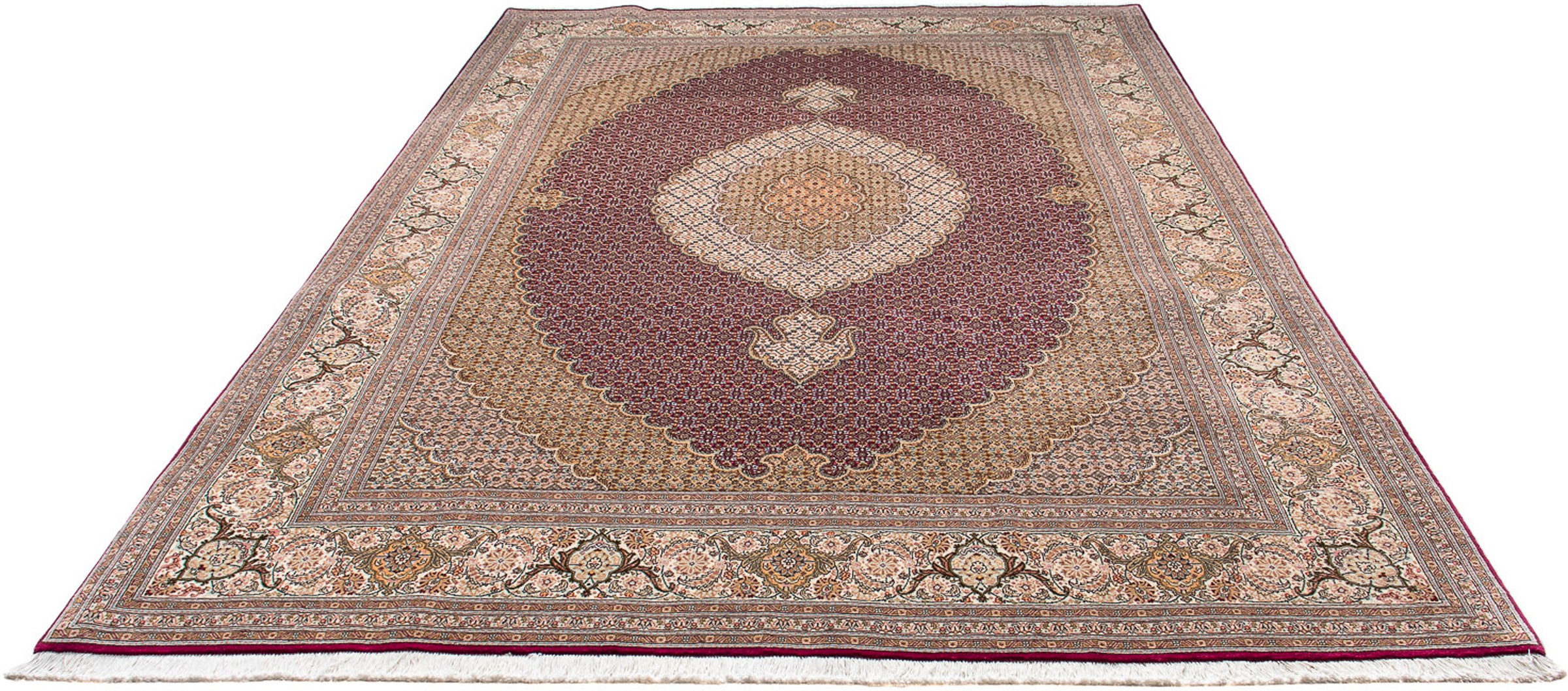 Image of morgenland Orientteppich »Perser - Täbriz - 308 x 204 cm - dunkelrot«, rechteckig, 10 mm Höhe, Wohnzimmer, Handgeknüpft, Einzelstück mit Zertifikat bei Ackermann Versand Schweiz