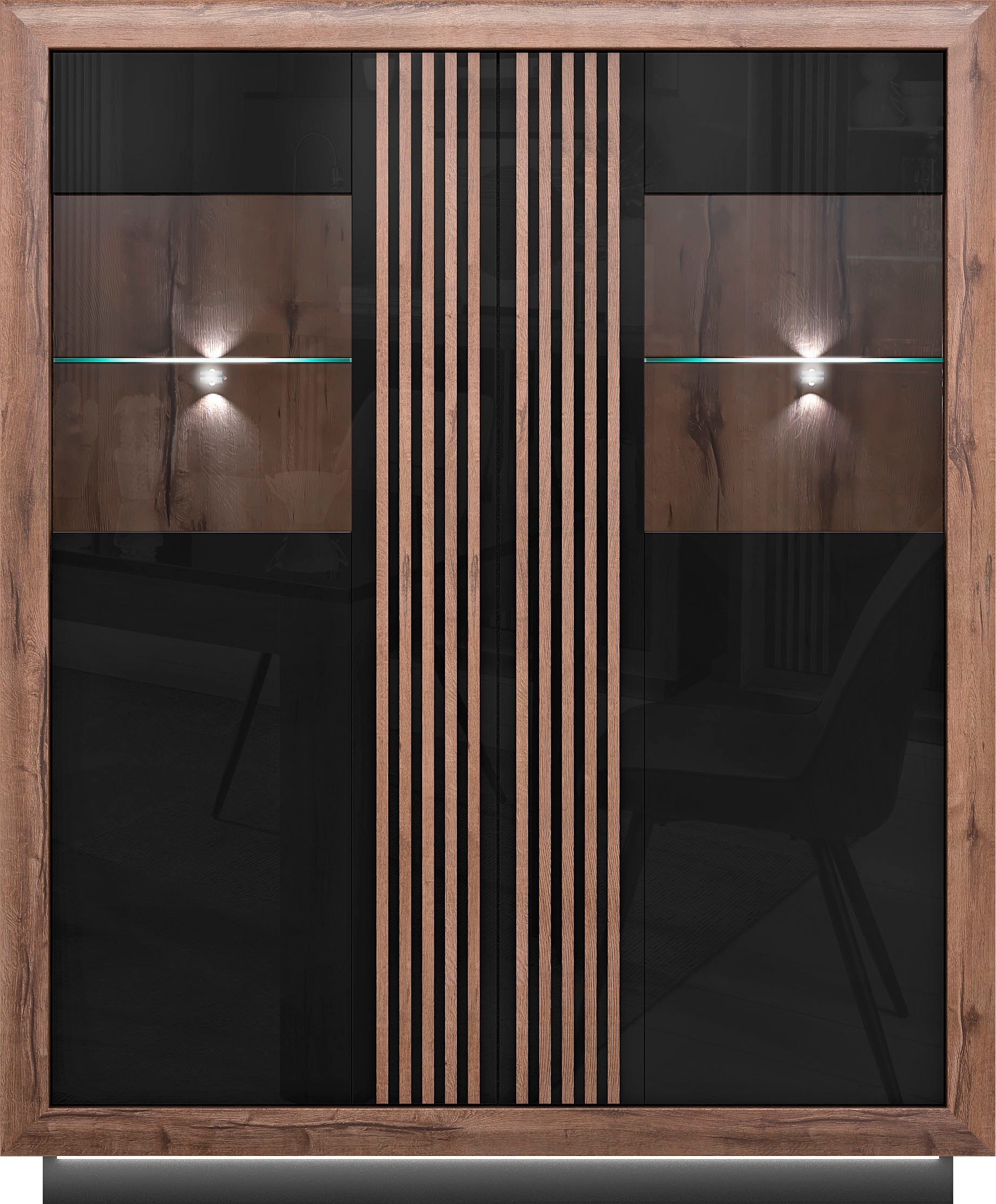 FORTE Highboard »Savona« Höhe 161 cm, inkl. Sockelbeleuchtung