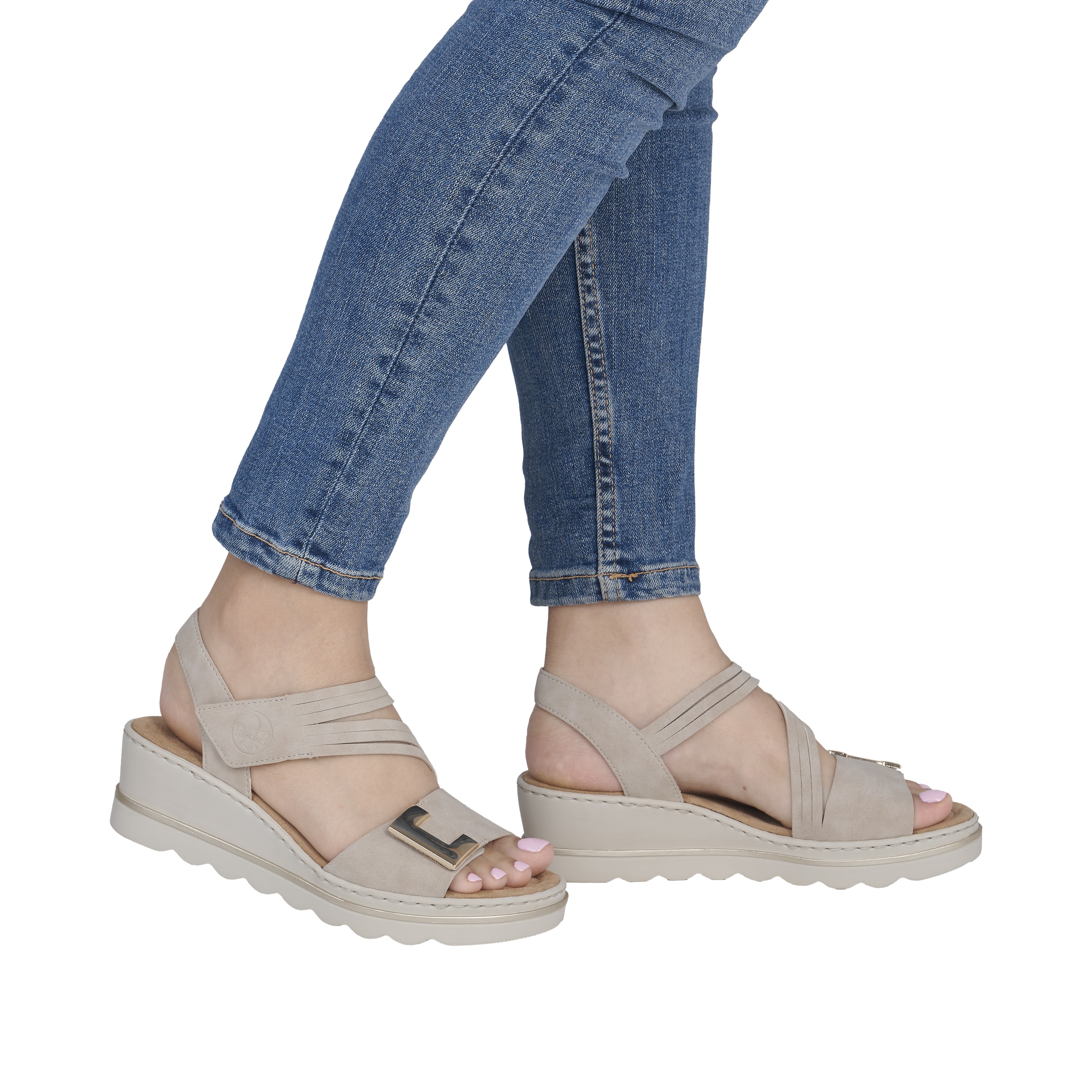 Rieker  Chaussure à scratch, chaussure d'été, chaussure de vacances avec brides asymétriques