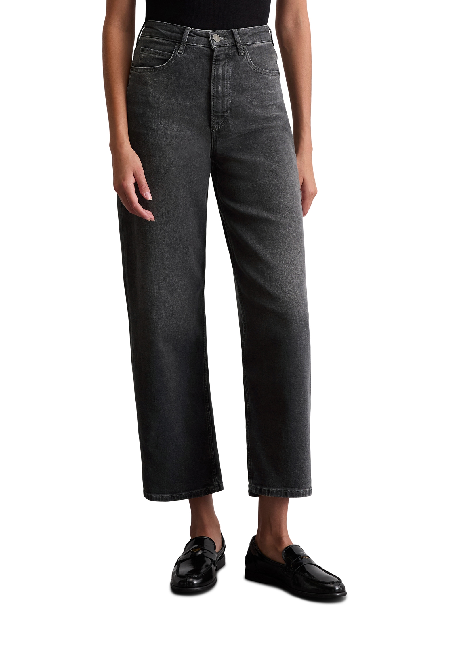 Image of Marc OPolo Weite Jeans "TOLVA" hohe Leibhöhe, aus Bio-Baumwolle mit Stretch