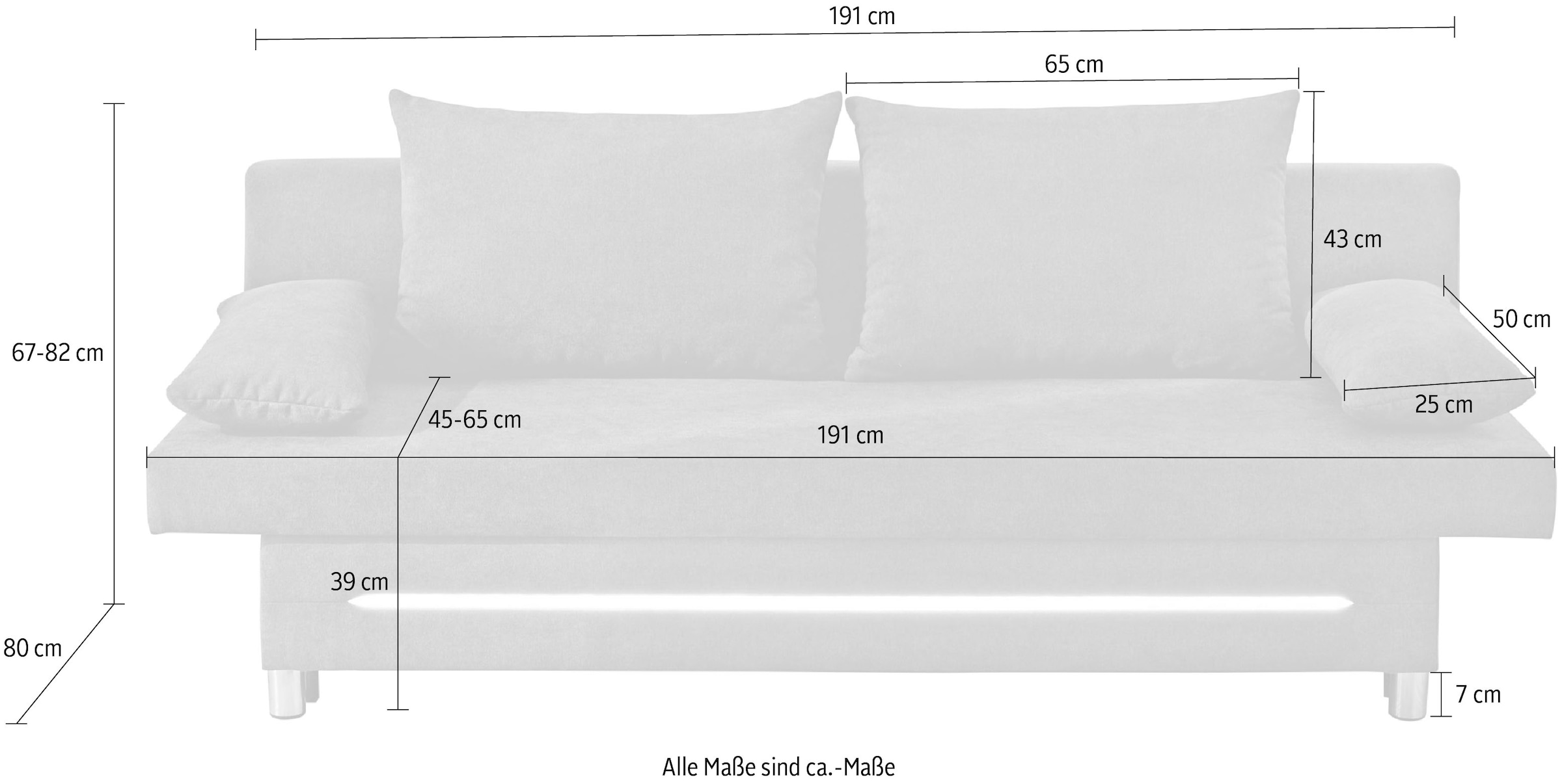 Jockenhöfer Gruppe Schlafsofa »Sunrise, B: 191 cm, Liegefl. 120x191 cm« mit Schlaffunktion, Bettkasten & Licht, Unser Dauertiefpreis