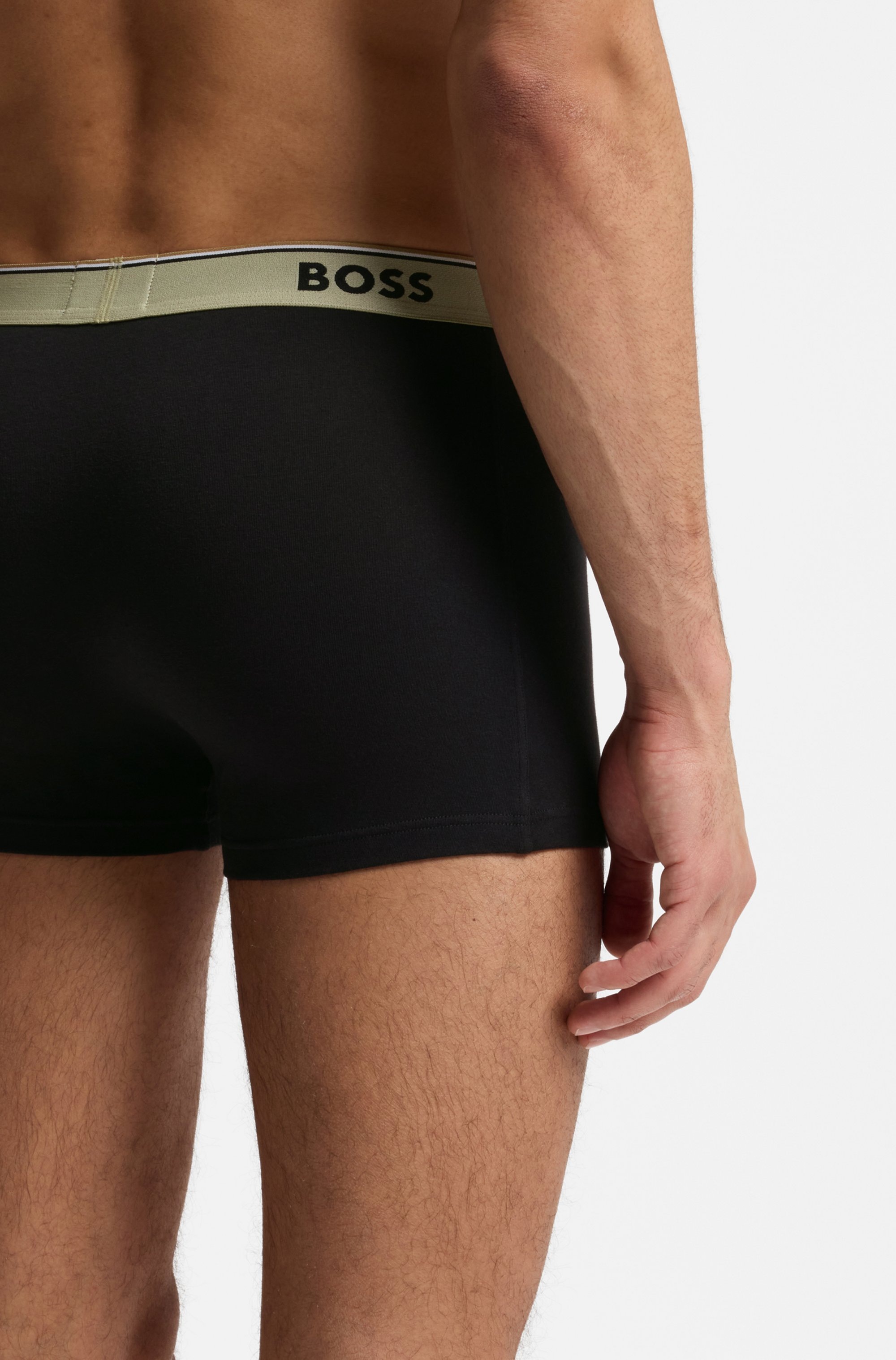 BOSS Tronc Paquet, 3 cuis en coton stretch, taille élastique, hauteur de taille moyenne
