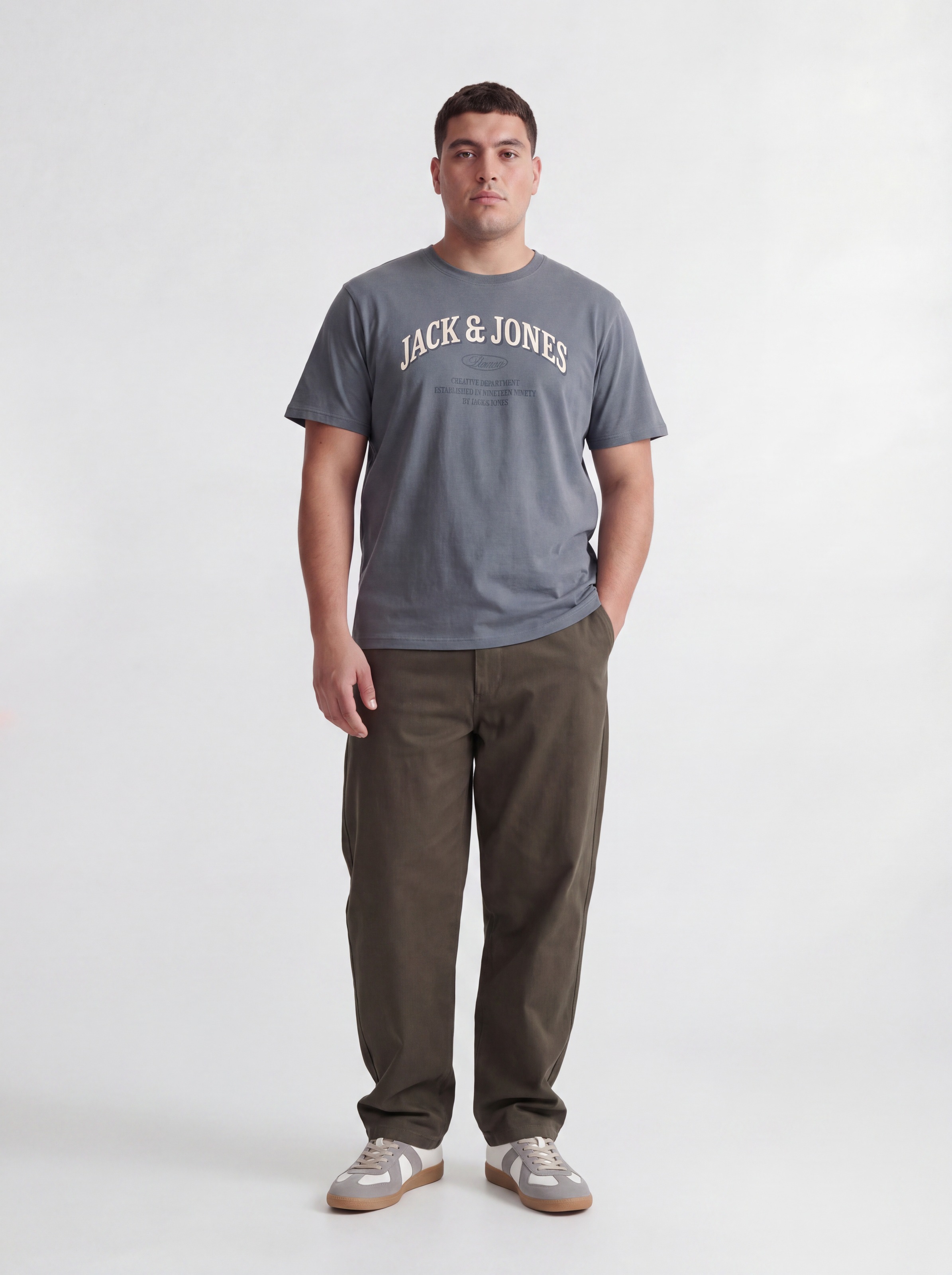 Jack & Jones PlusSize T-Shirt »JJEDENVER LOGO TEE SS O-NECK SN PLS« Baumwolle, locker geschnitten