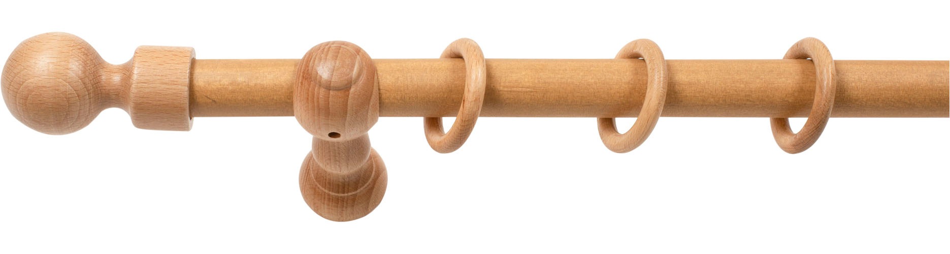 SN DECO GROUP Tringle à rideaux »Giro« 1 course-läufig Dimension fixe 28 mm, Holz, verschiedenen Längen und Farbe, Komplettset