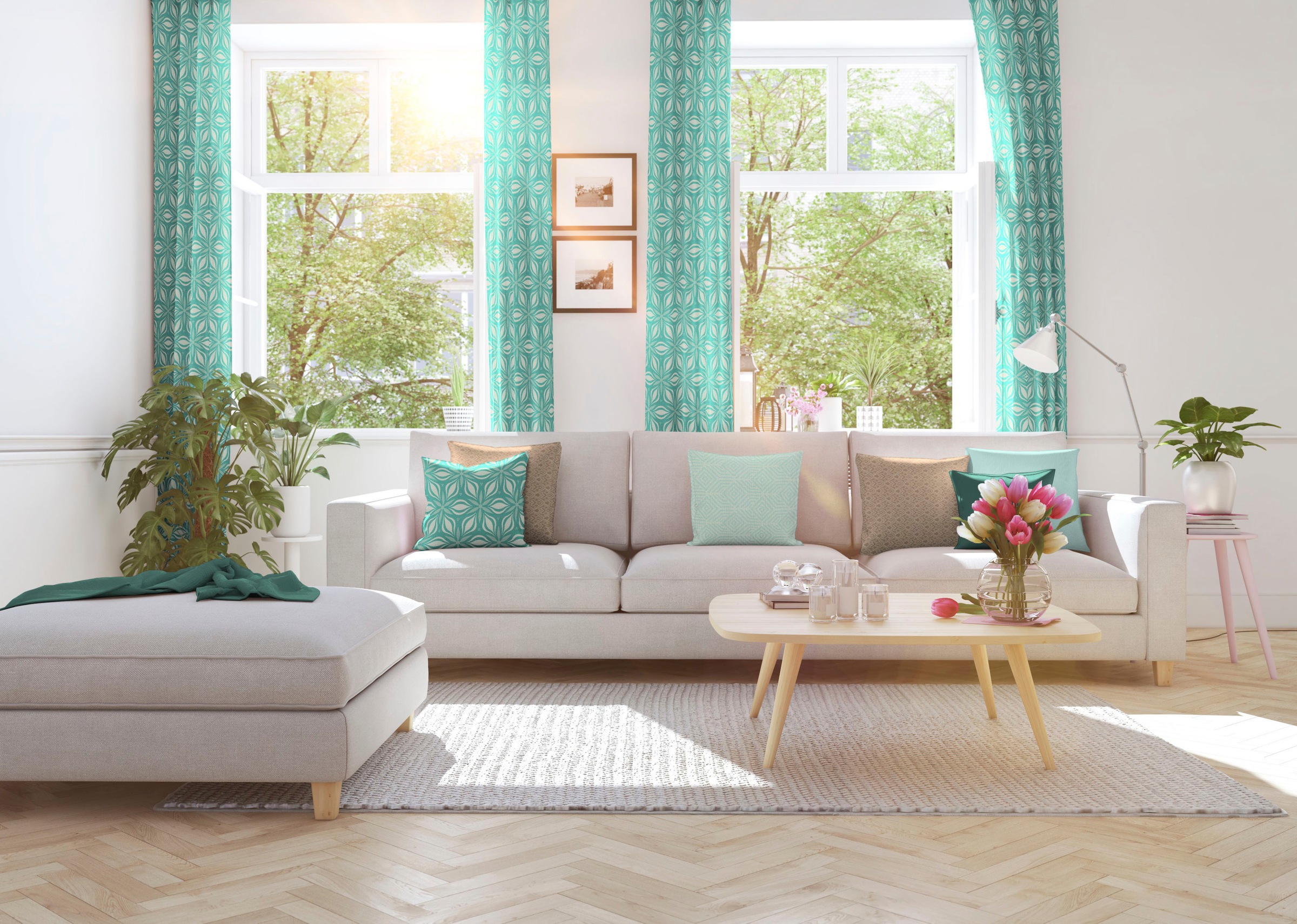 Adam Vorhang »Retro Floret« Ösen 1 Stk. tlg. aus 100% Bio-Baumwolle