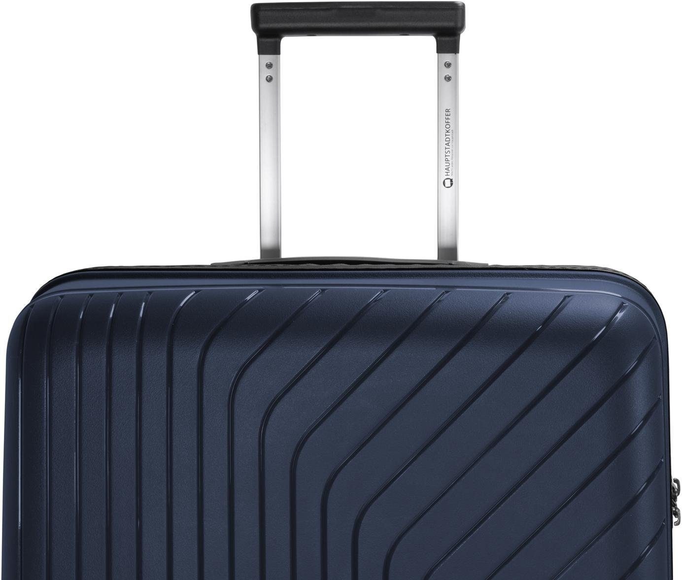 Hauptstadtkoffer Hartschalen-Trolley »TXL, 66 cm, dunkelblau«, 4 Rollen, Hartschalen-Koffer Koffer mittel gross Reisegepäck TSA Schloss