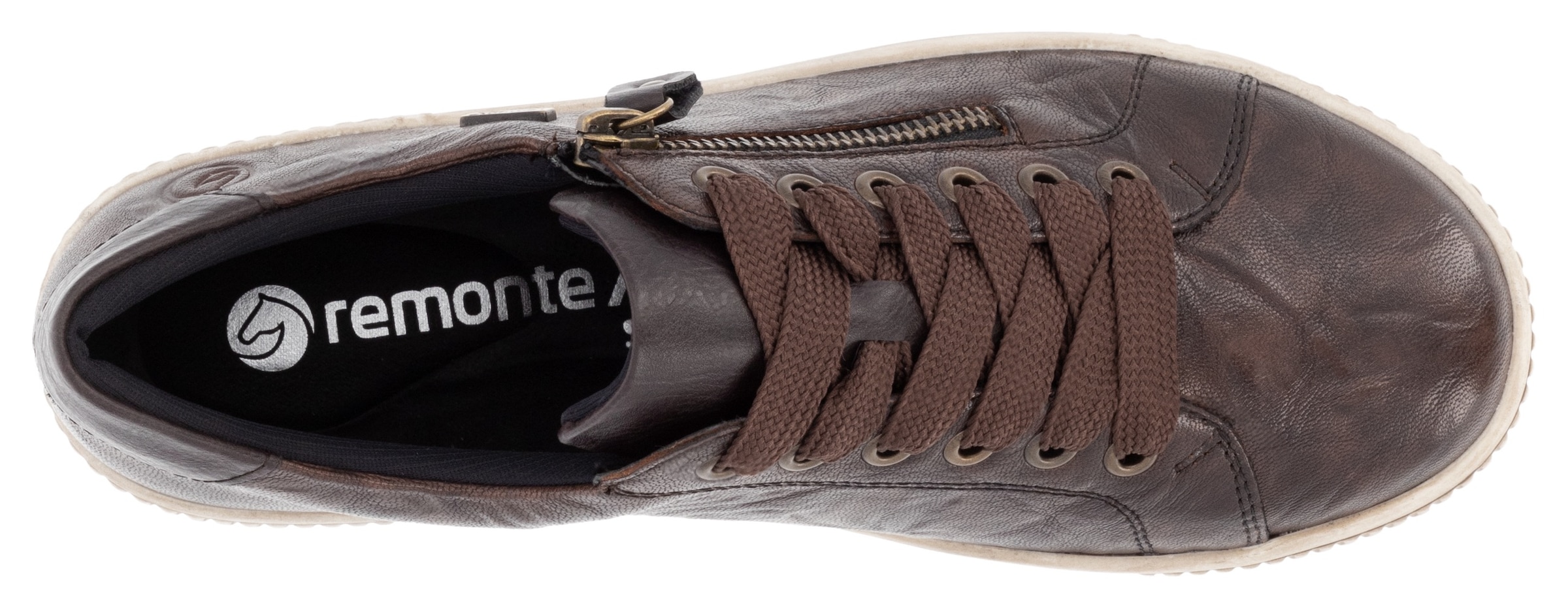 Remonte Plateausneaker, Freizeitschuh, Halbschuh, Schnürschuh mit Aussenreissverschluss