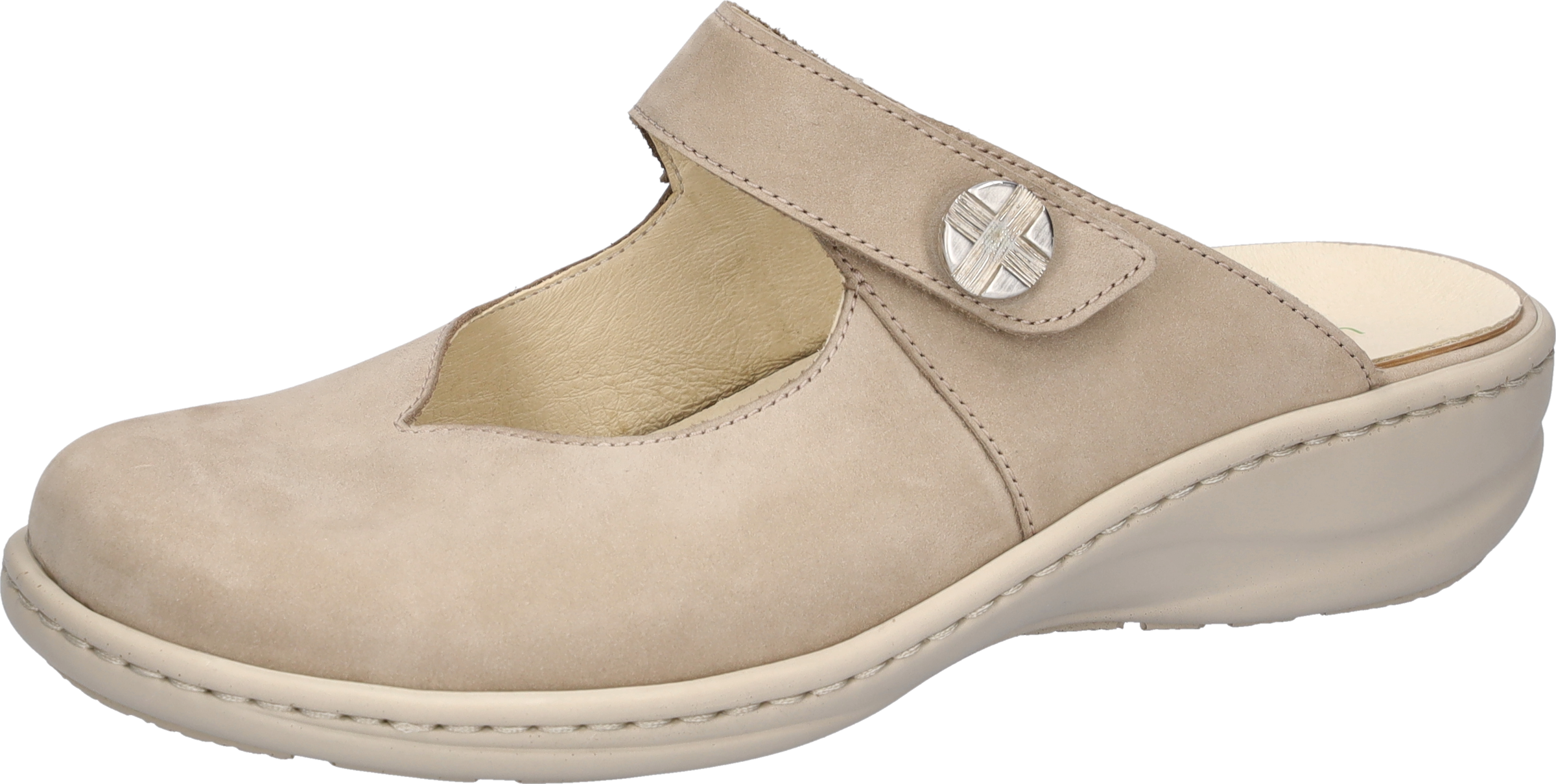 Image of Waldläufer Clog "HERIA" Hausschuh, Sommerschuh, Klettschuh in Komfortweite H (= sehr weit)